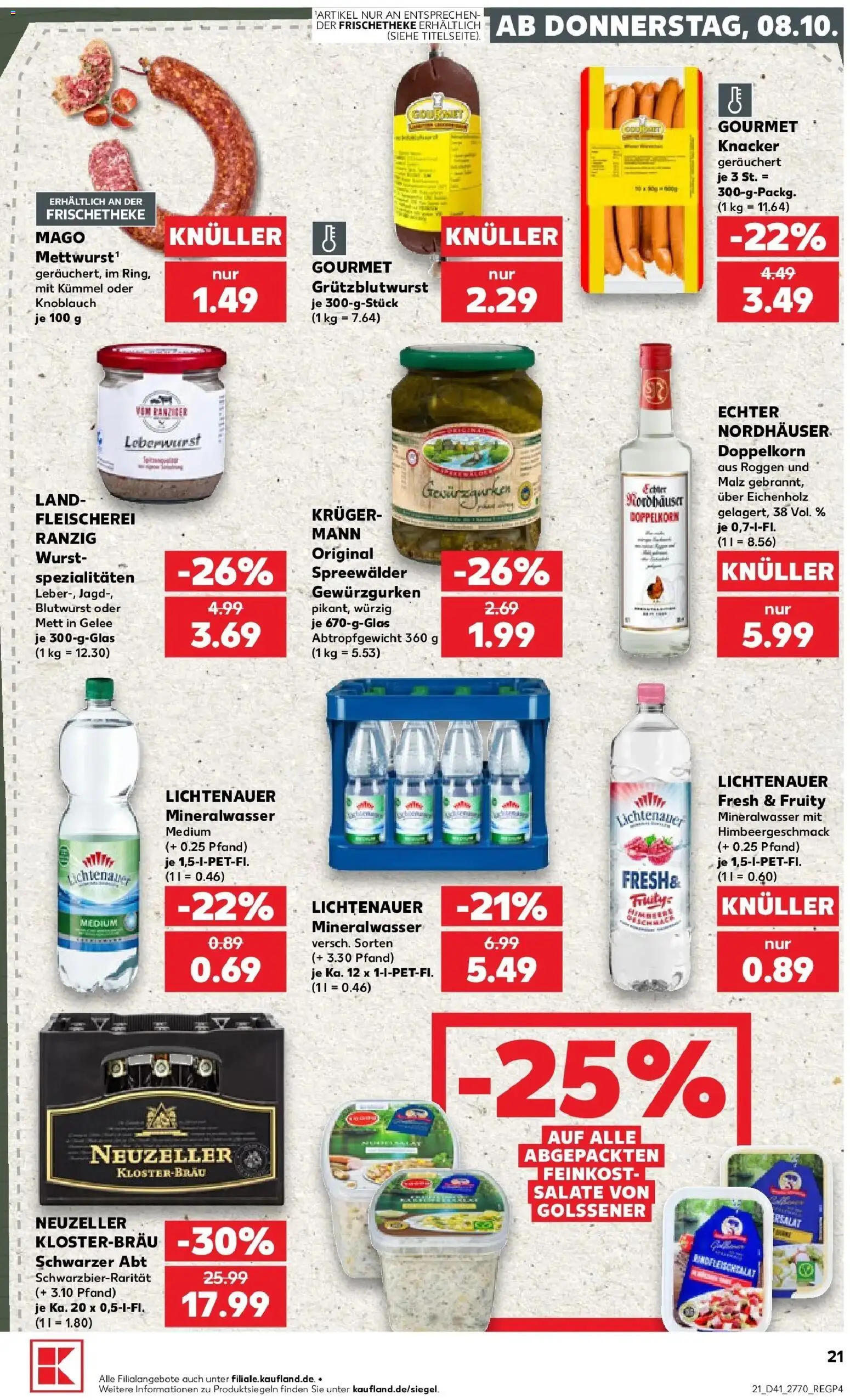 Prospekt Kaufland ab 05.10.2026 » Angebote Online zum Blättern | Seite: 31 | Produkte: Spezialitäten, Mineralwasser, Wurst, Knoblauch