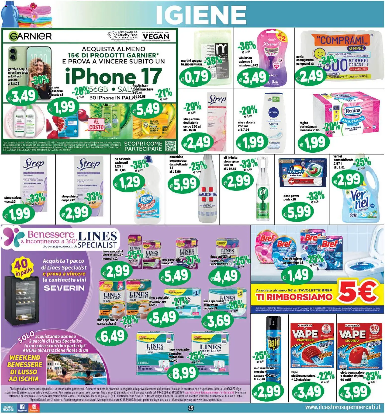 Volantino Il Castoro del 10.06.2026 | Pagina: 19 | Prodotti: Iphone, Acqua, Asciugatutto, Bagno