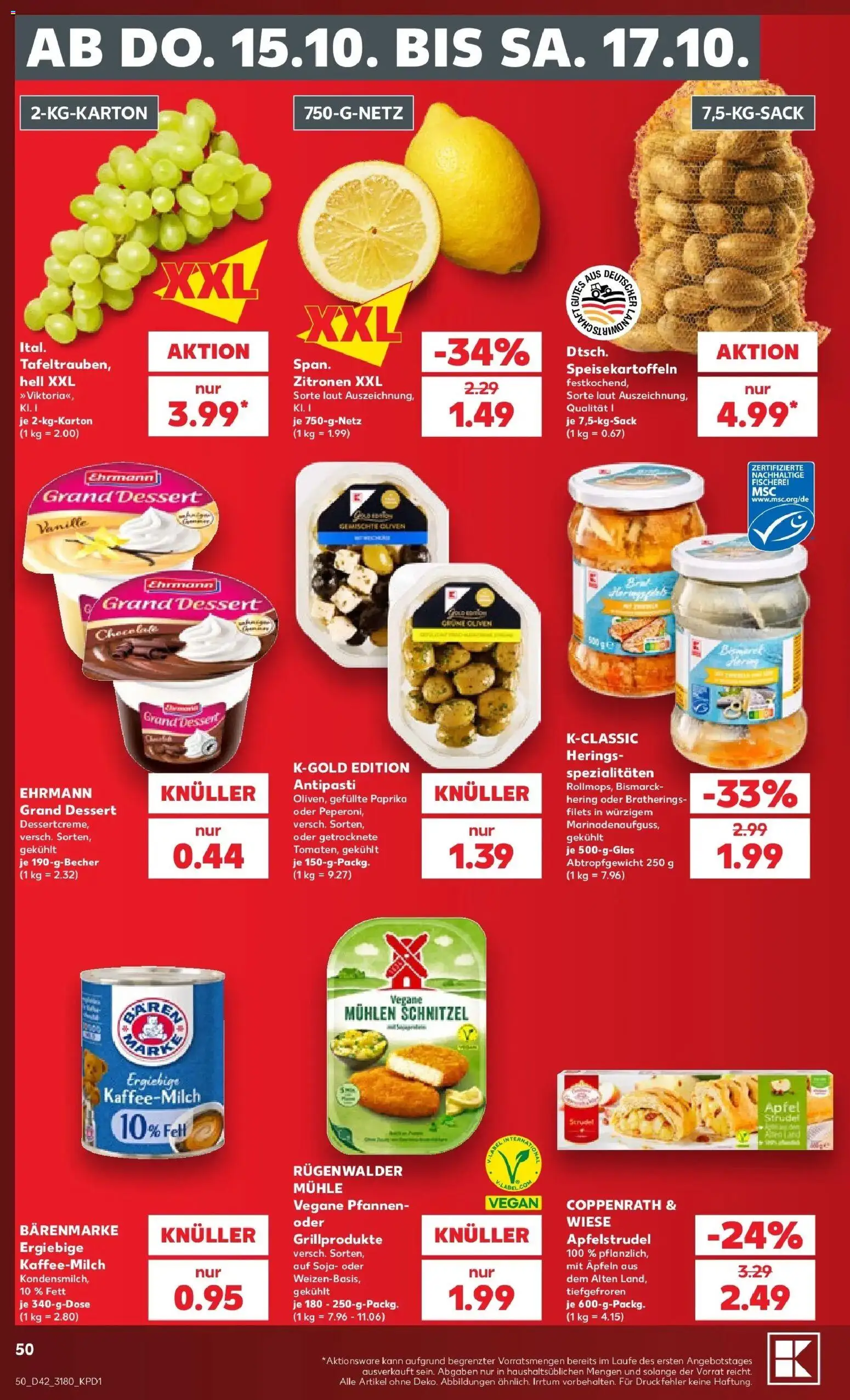 Prospekt Kaufland ab 12.10.2026 » Angebote Online zum Blättern | Seite: 54 | Produkte: Hering, Äpfel, Schnitzel, Vanille
