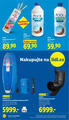 Náhled letáku CRIVIT X F2 Dvoukomorový paddleboard Allround 10'6", CRIVIT Dvoukomorový paddleboard Allround 10'6" 2 v 1: Lze použít také jako kajak široký tvar pro vysokou stabilitu 320 x 84 x 15 cm od 03.08.2026 | Strana: 34 | Produkty: Bazény, Bazénová chemie, Kajak, Test