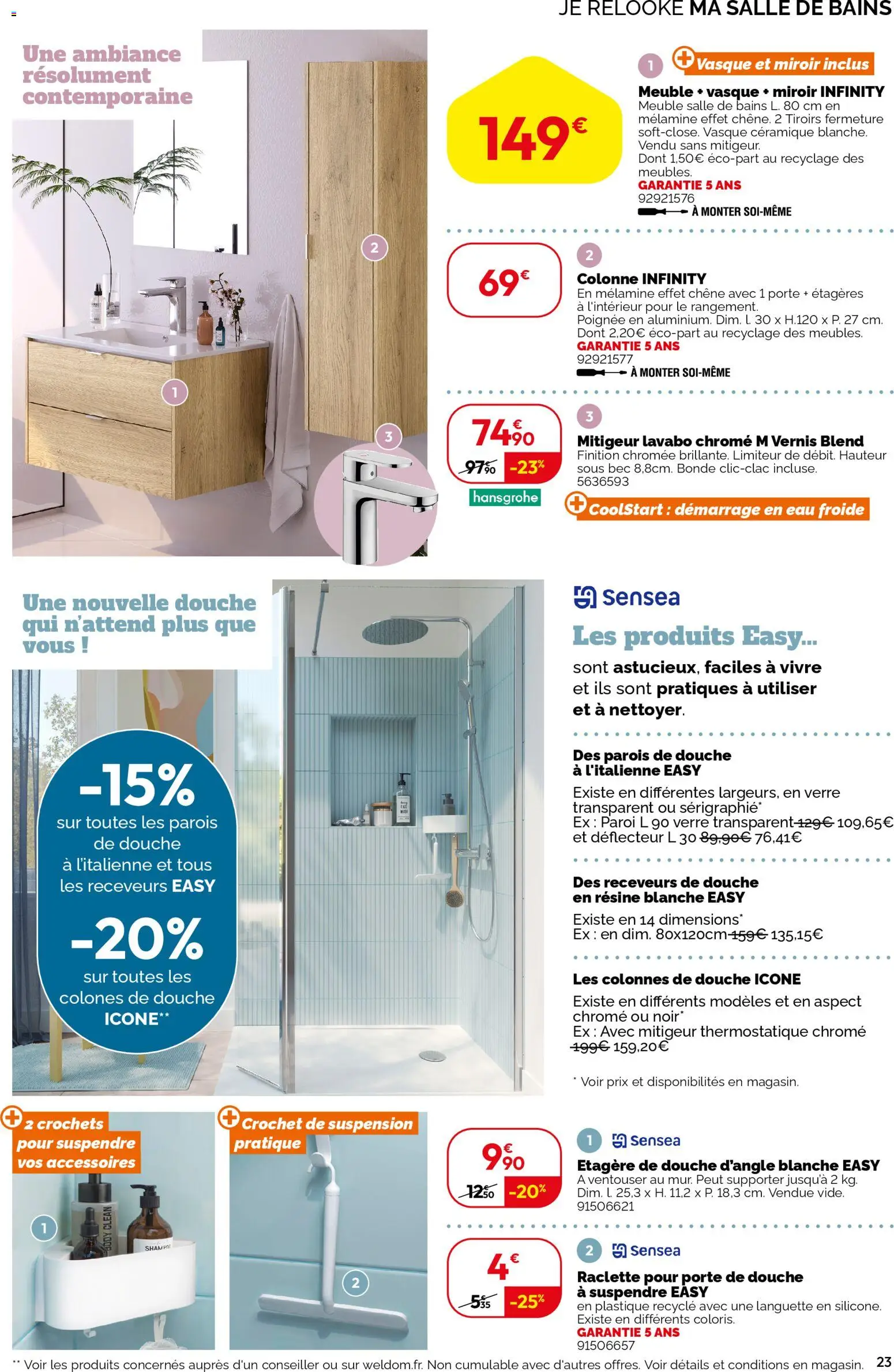 {H1} | Page: 23 | Produits: Porte, Raclette, Tiroirs, Miroir