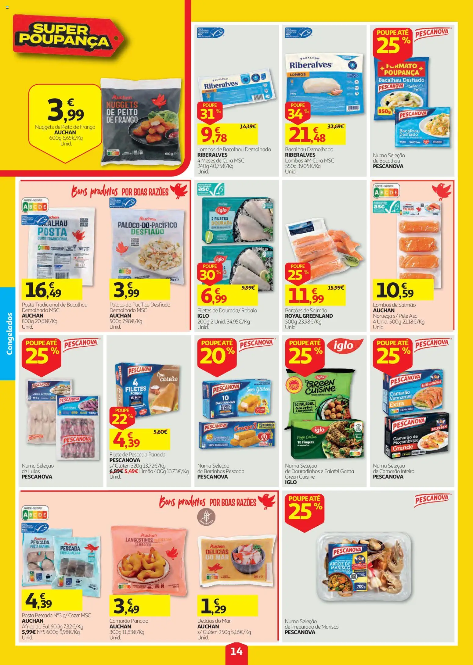 Auchan folheto │ válido de 01/10/2026 | Página: 14 | Produtos: Dourada, Forno, Bacalhau, Salmão