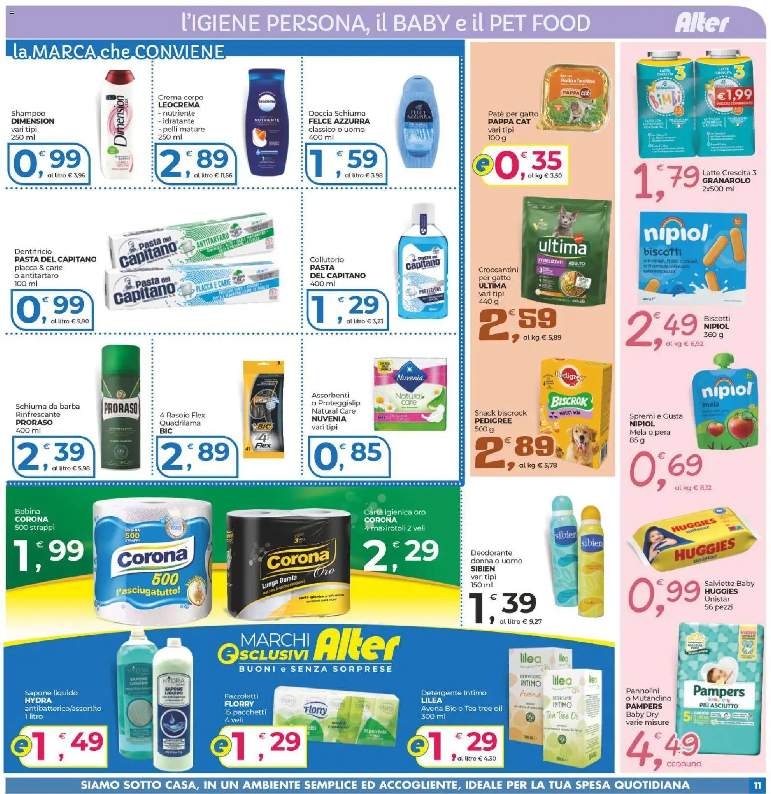 Volantino Alter Discount del 17/09/2026 | Pagina: 11 | Prodotti: Collutorio, Fazzoletti, Latte, Assorbenti