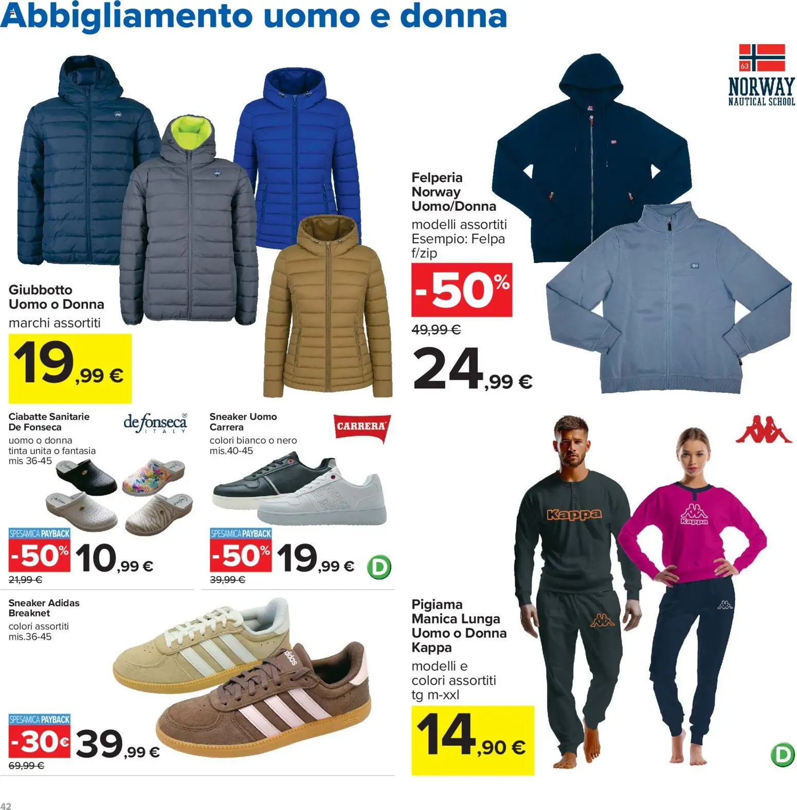 Volantino Carrefour del 15/09/2026 | Pagina: 42 | Prodotti: Felpa, Pigiama, Ciabatte