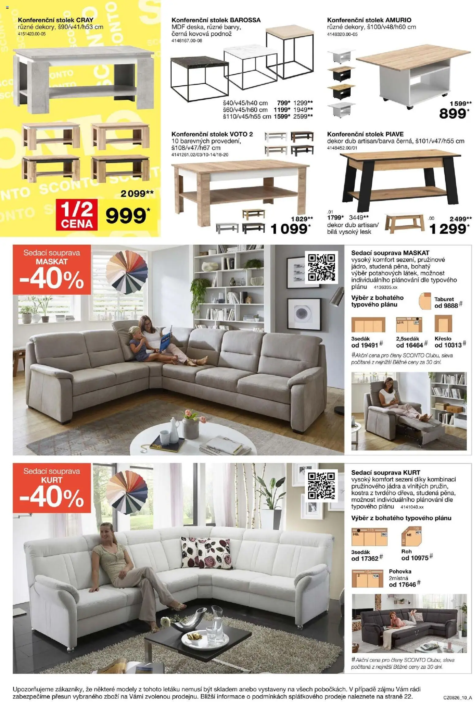 Sconto nábytek leták od 17.06.2026 | Strana: 10 | Produkty: Sedací souprava, Taburet, Pohovka, Konferenční stolek