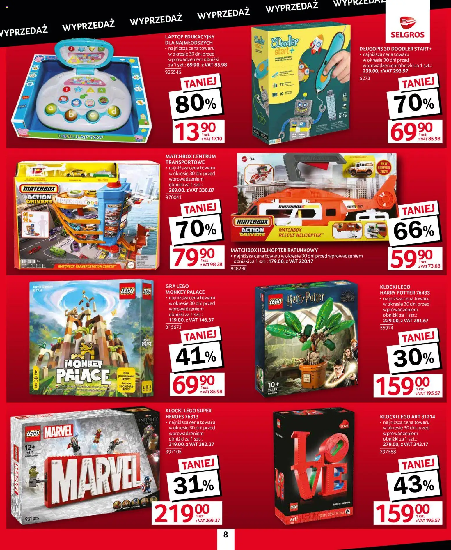 Selgros cash&carry gazetka - Totalna Wyprzedaż od 10.09.2026 | Strona: 8 | Produkty: Gra, Długopis 3D, Lego, Klocki Lego