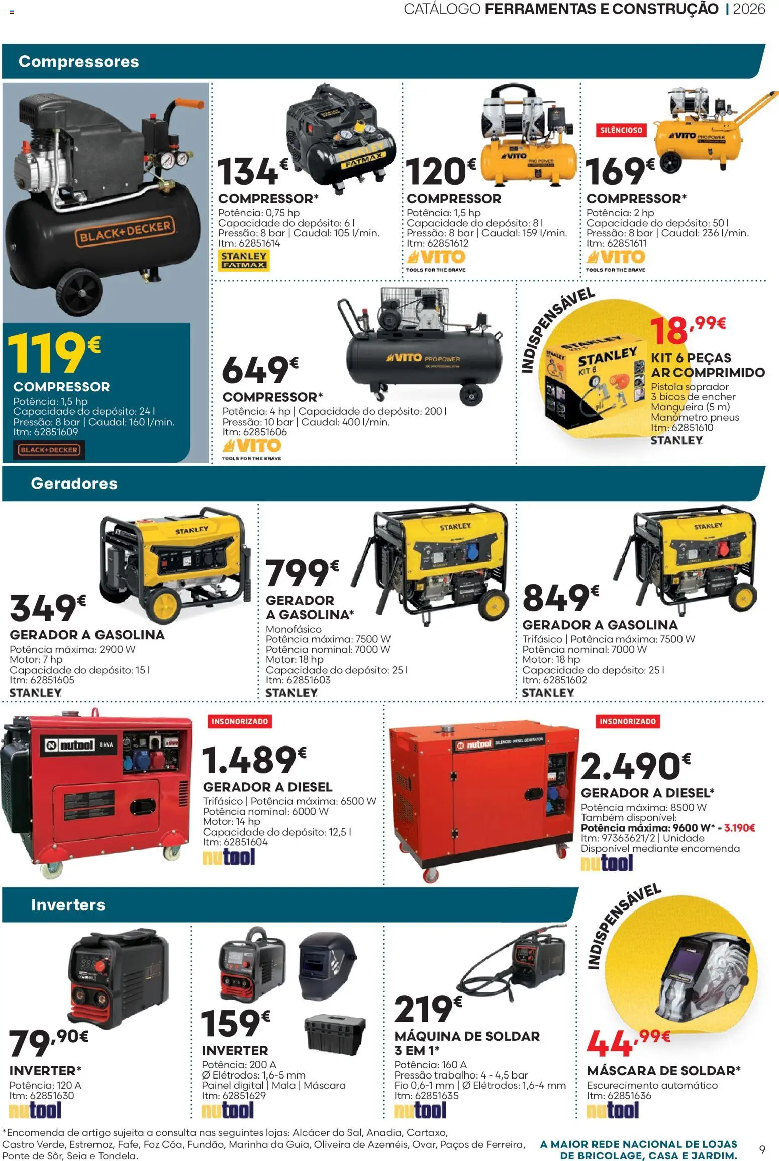 BricoMarché Folheto 10 - Catálogo Ferramentas e Construção │ válido de 16/07/2026 | Página: 9 | Produtos: Ferramentas, Mangueira, Compressor