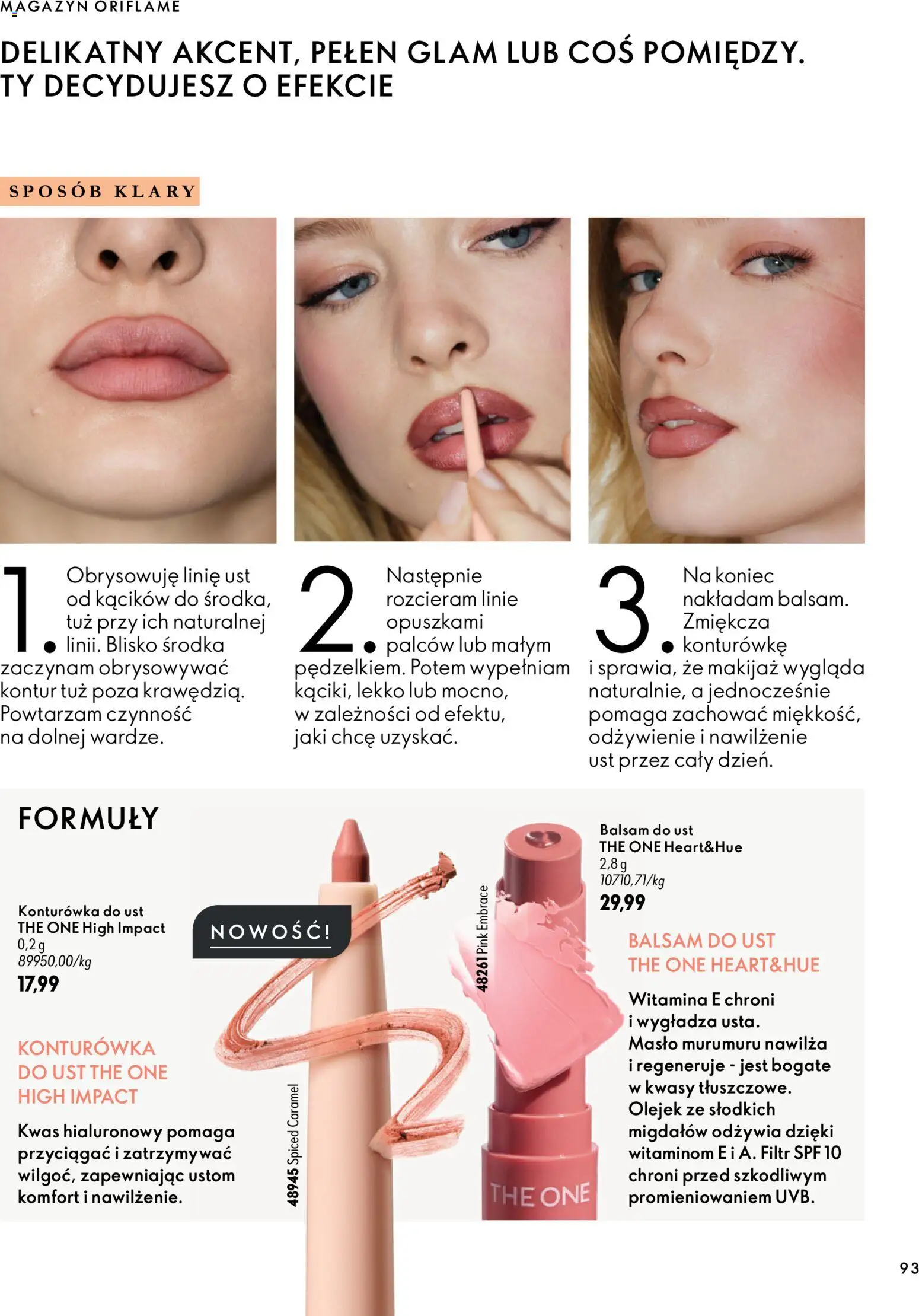 Oriflame Katalog 14 2026 od 30.09.2026 | Strona: 93 | Produkty: Balsam do ust, Makijaż, Masło, Konturówka