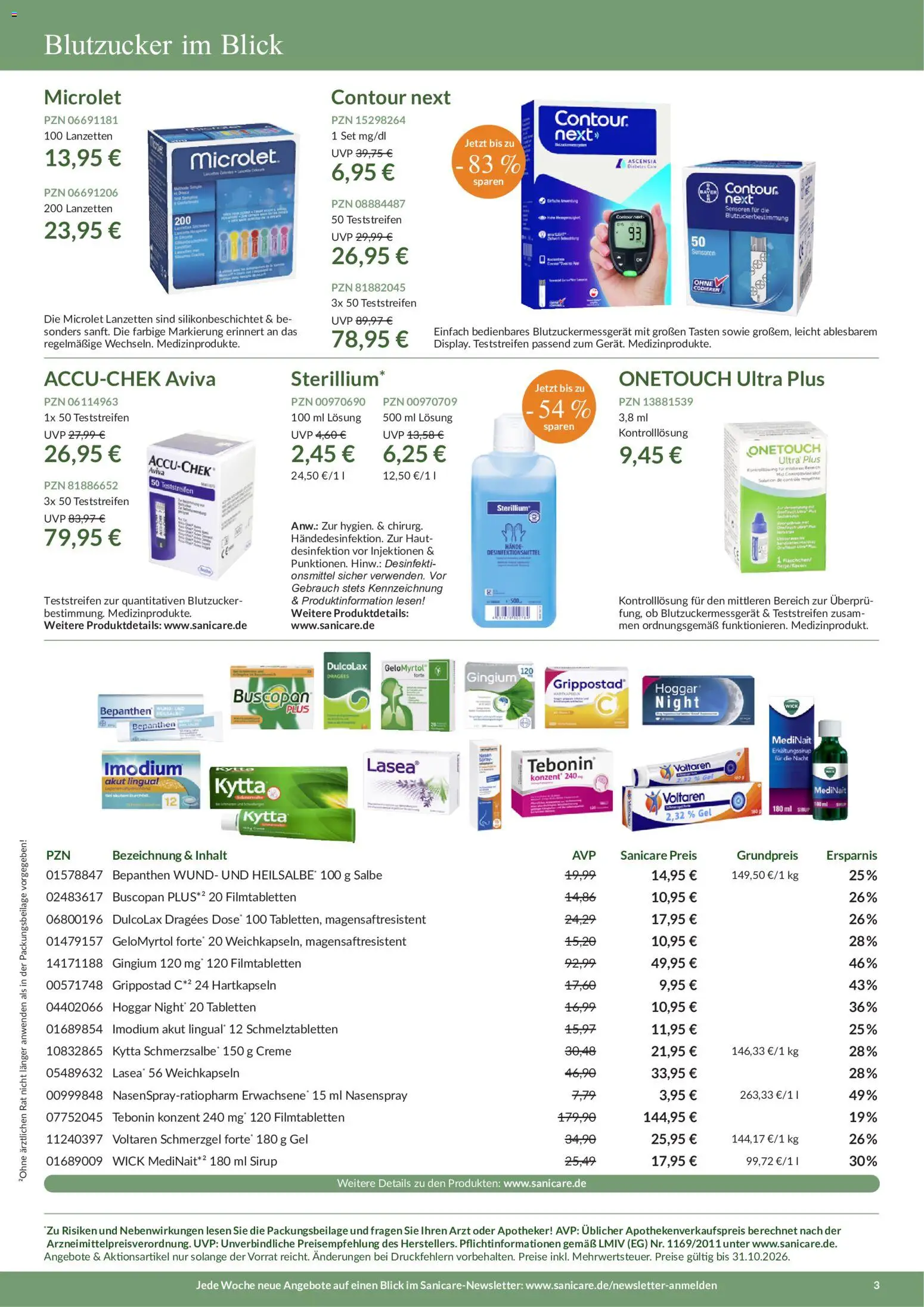 Diabetes Flyer Herbst 2026 – gültig ab 23.09.2026 | Seite: 3 | Produkte: Sirup, Creme