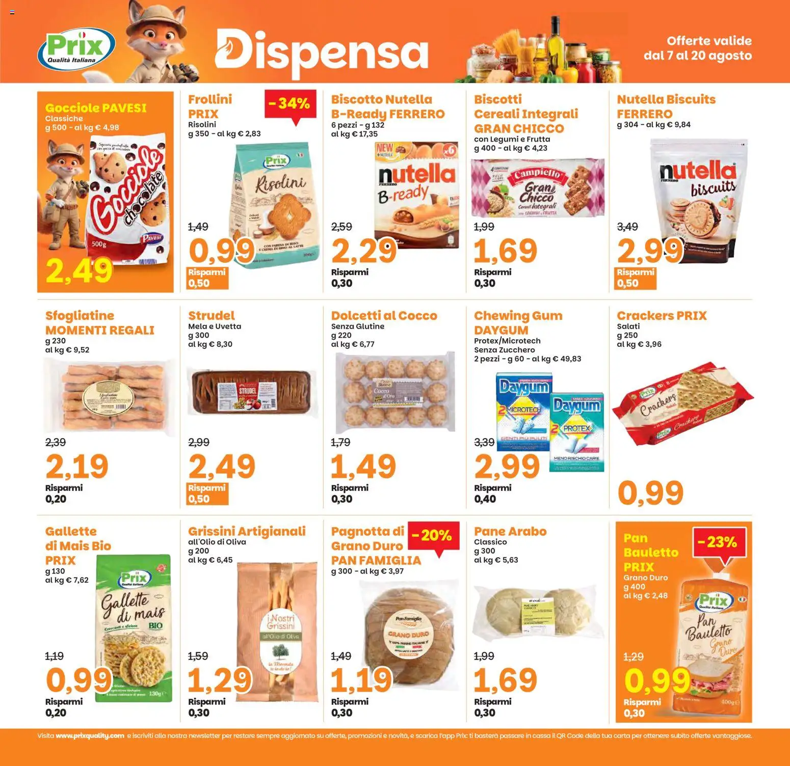 Volantino Prix del 07/08/2026 | Pagina: 14 | Prodotti: Uvetta, Crema, Crackers, Gallette