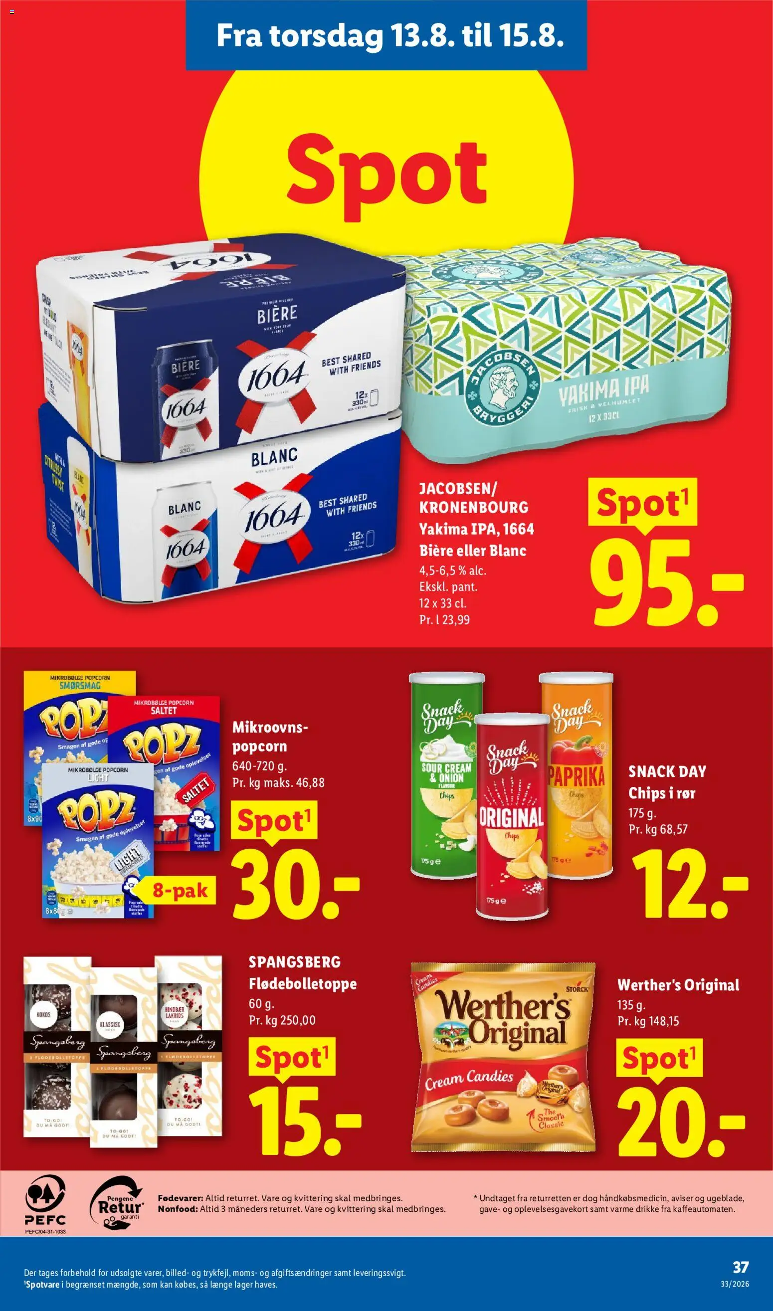 Lidl tilbudsavis – gyldig fra 09/08/2026 | Side: 38 | Produkter: Chips, Lakrids, Hindbær, Søm