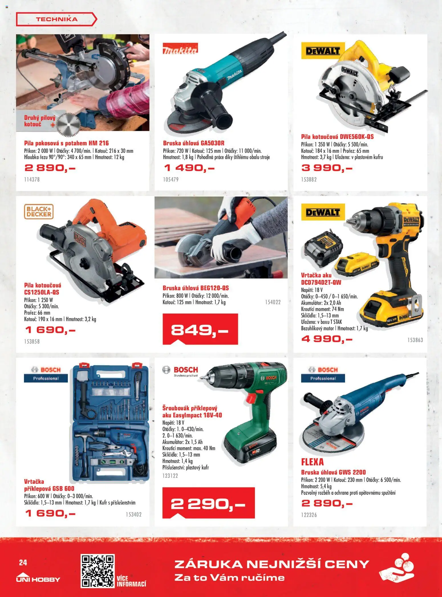 Uni Hobby leták od 27.08.2026 | Strana: 24 | Produkty: Makita, Bruska, Pila, Vrtačka