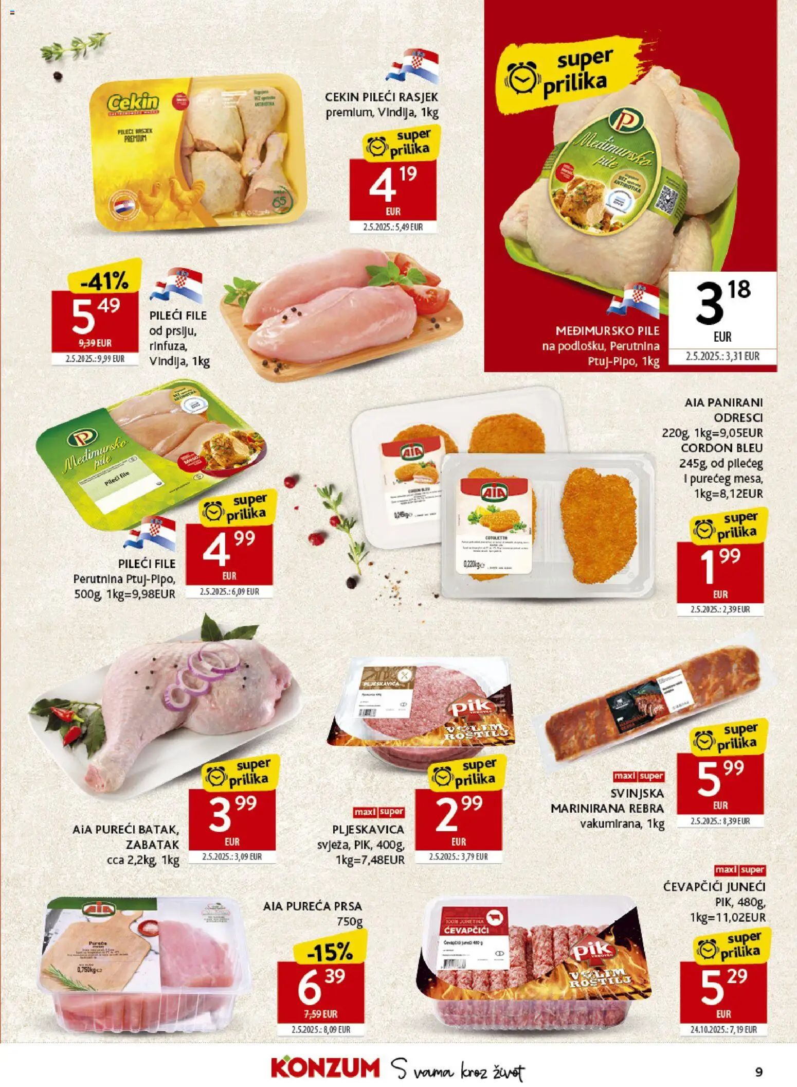 Konzum HR akciós ujság - amely érvényes a következő dátumtól: 08.04.2026 | Oldal: 9 | Termékek: Cordon bleu