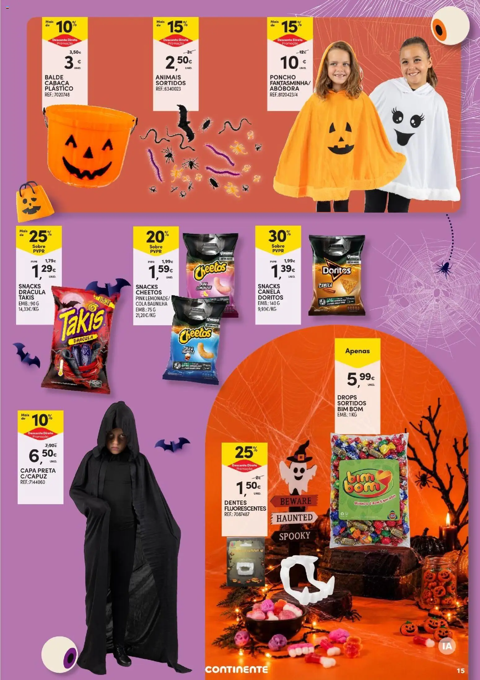 Continente folheto Açores │ válido de 15/10/2026 | Página: 15 | Produtos: Baunilha, Balde, Abóbora, Poncho