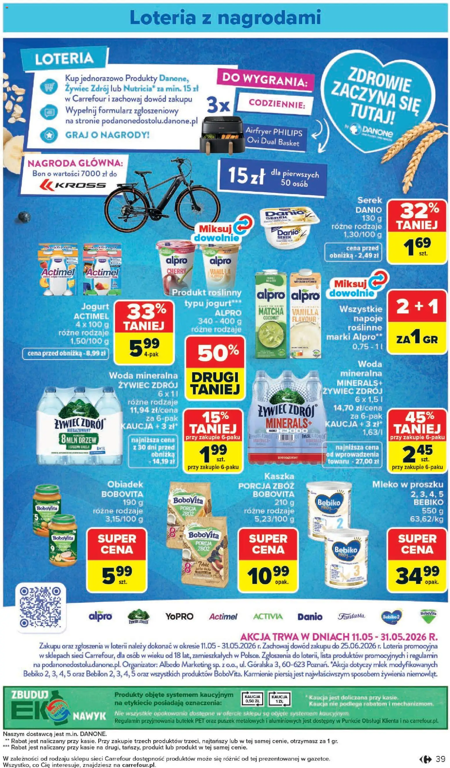 Carrefour gazetka - Zmieniliśmy Się Dla Ciebie od 25.05.2026 | Strona: 39 | Produkty: Mleko w proszku, Alpro, Serek, Napoje