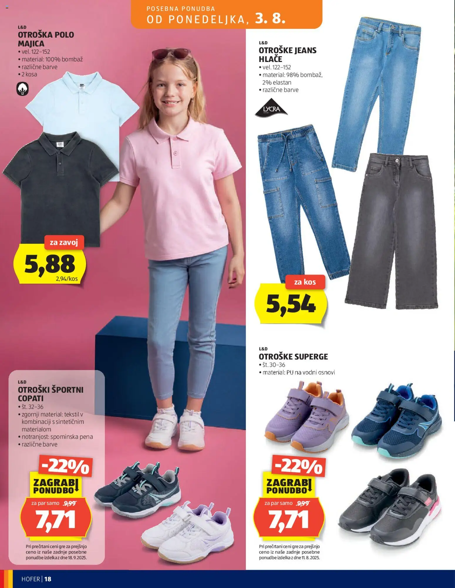Novi Hofer katalog ponudbe – veljaven od 29.07.2026 | Stran: 18 | Izdelki: Kos, Majica, Hlace, Copati