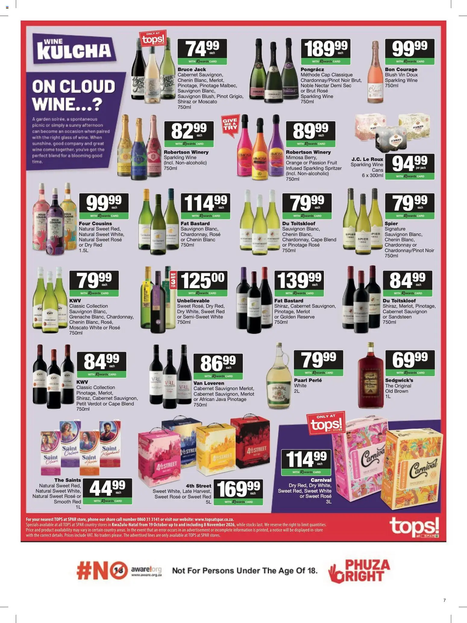 New Spar catalogue – valid from 19/10/2026 | Page: 7 | Products: Cap, Wine, Blush, Fruit
