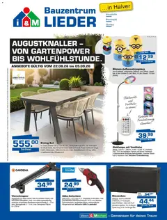 Angebote - Bauzentrum Lieder: AUGUSTKNALLER - VON GARTENPOWER BIS WOHLFÜHLSTUNDE. ab 22.08.2026 gültig