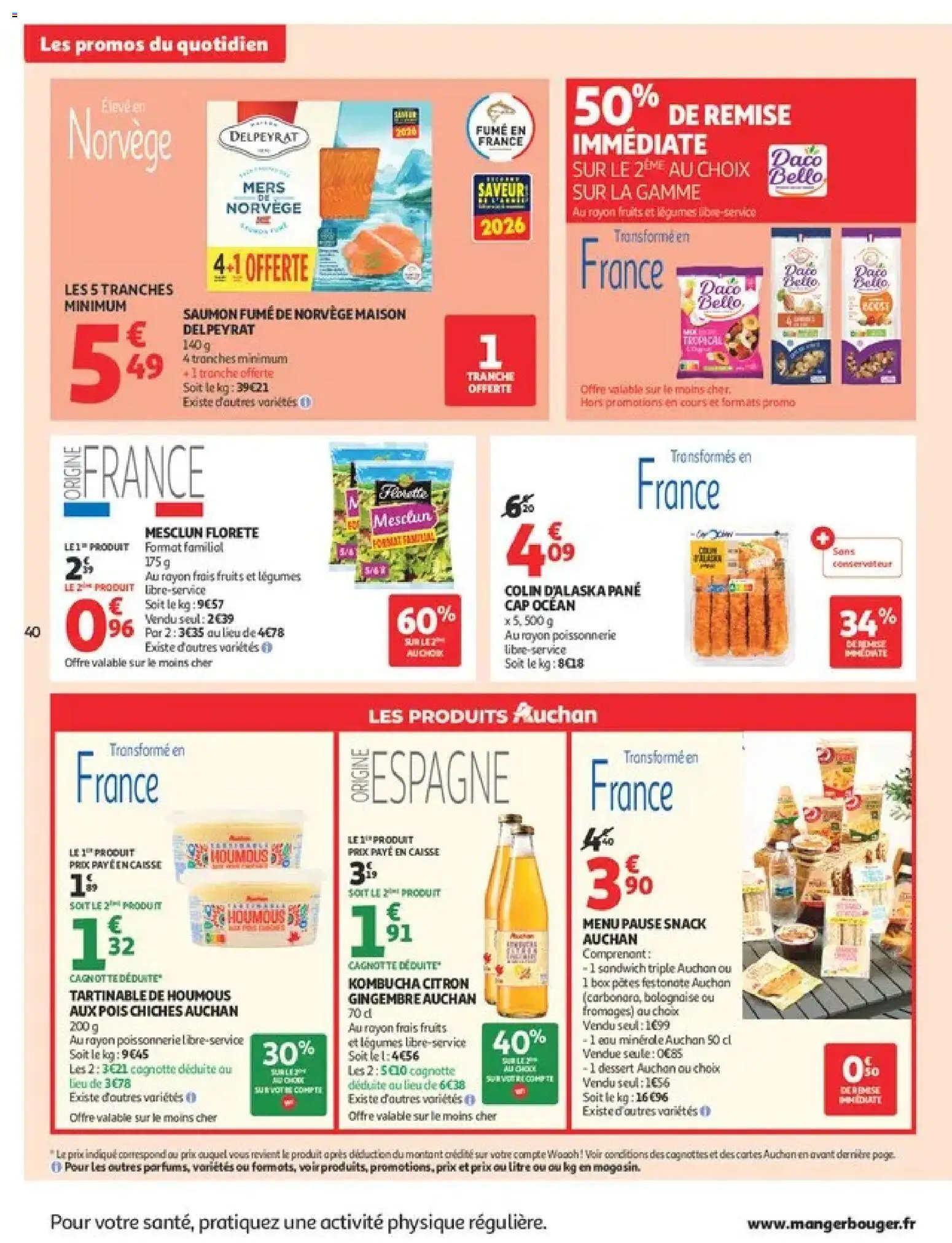 {H1} | Page: 40 | Produits: Citron, Houmous, Pois chiches, Pâtes