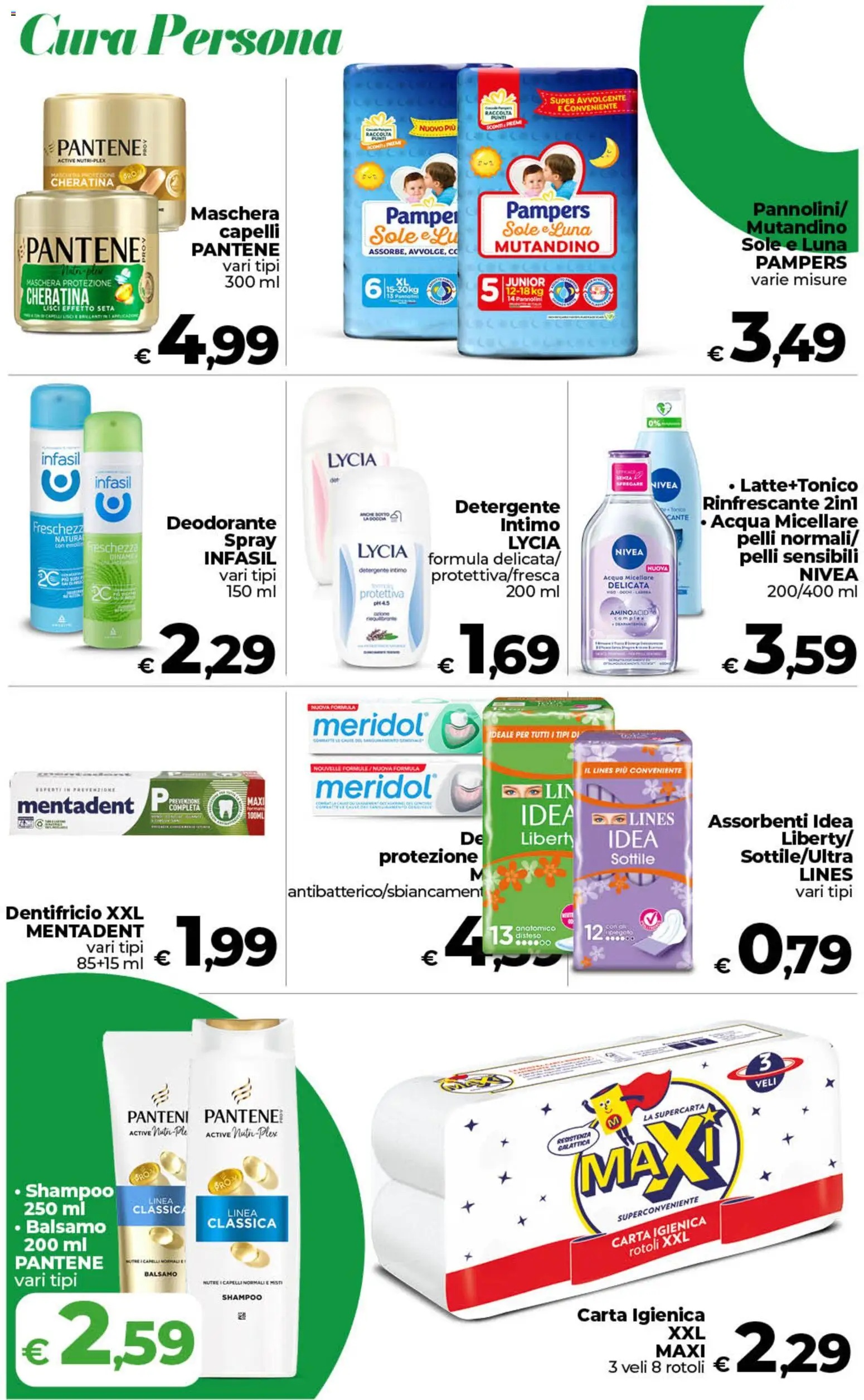Volantino COOP del 11/08/2026 | Pagina: 18 | Prodotti: Pannolini, Carta igienica, Deodorante, Detergente intimo