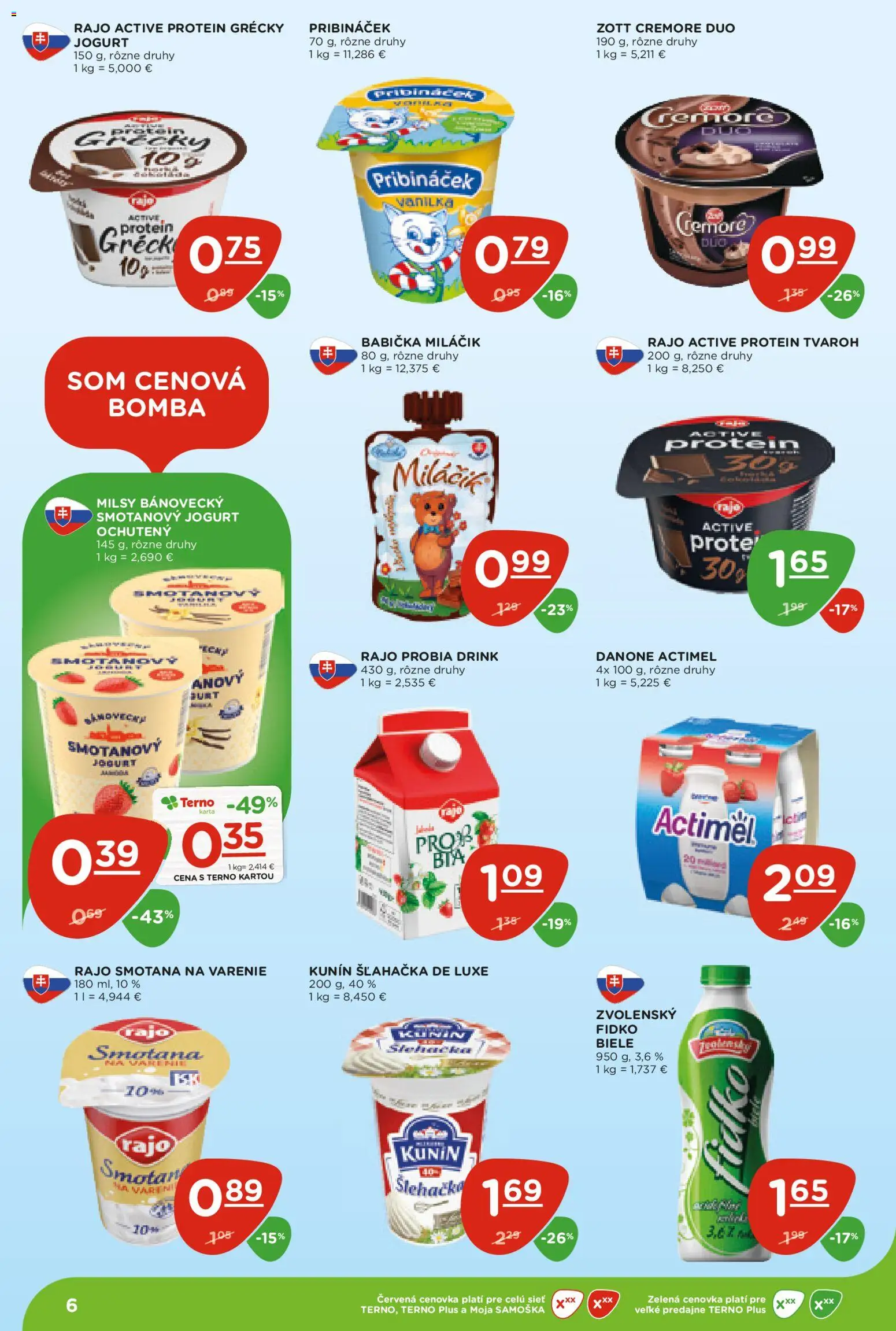 Nové Terno akcie – leták je platný od 30.04.2026 | Strana: 6 | Produkty: Jogurt, Protein, Tvaroh, Actimel