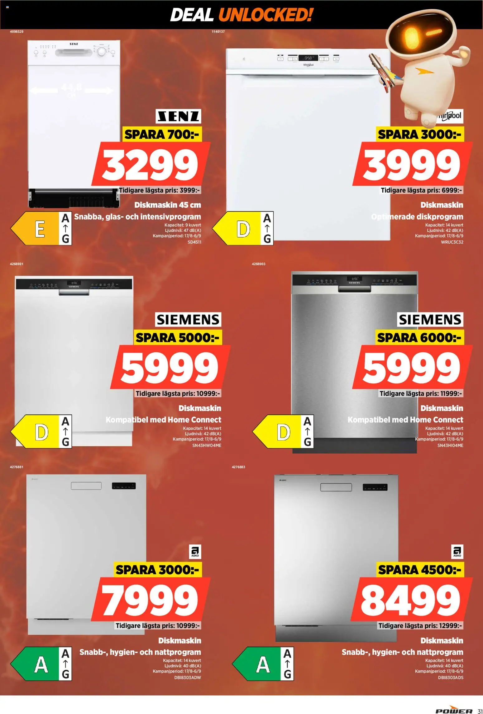 Power reklamblad aktuell från 31/08/2026 | Sida: 31 | Produkter: Diskmaskin, Glas, Kuvert