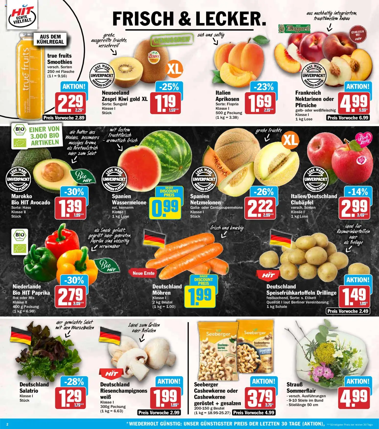 HIT Prospekt – gültig ab 13.07.2026 | Seite: 2 | Produkte: Butter, Mohren, Avocado, Salat