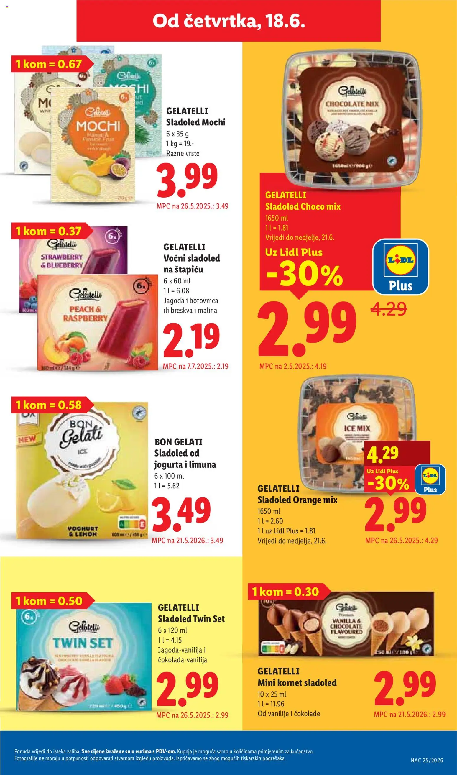 Lidl katalog | vrijedi od 15.06.2026 | Stranica: 59 | Proizvodi: Sladoled, Breskva, Borovnica, Kornet