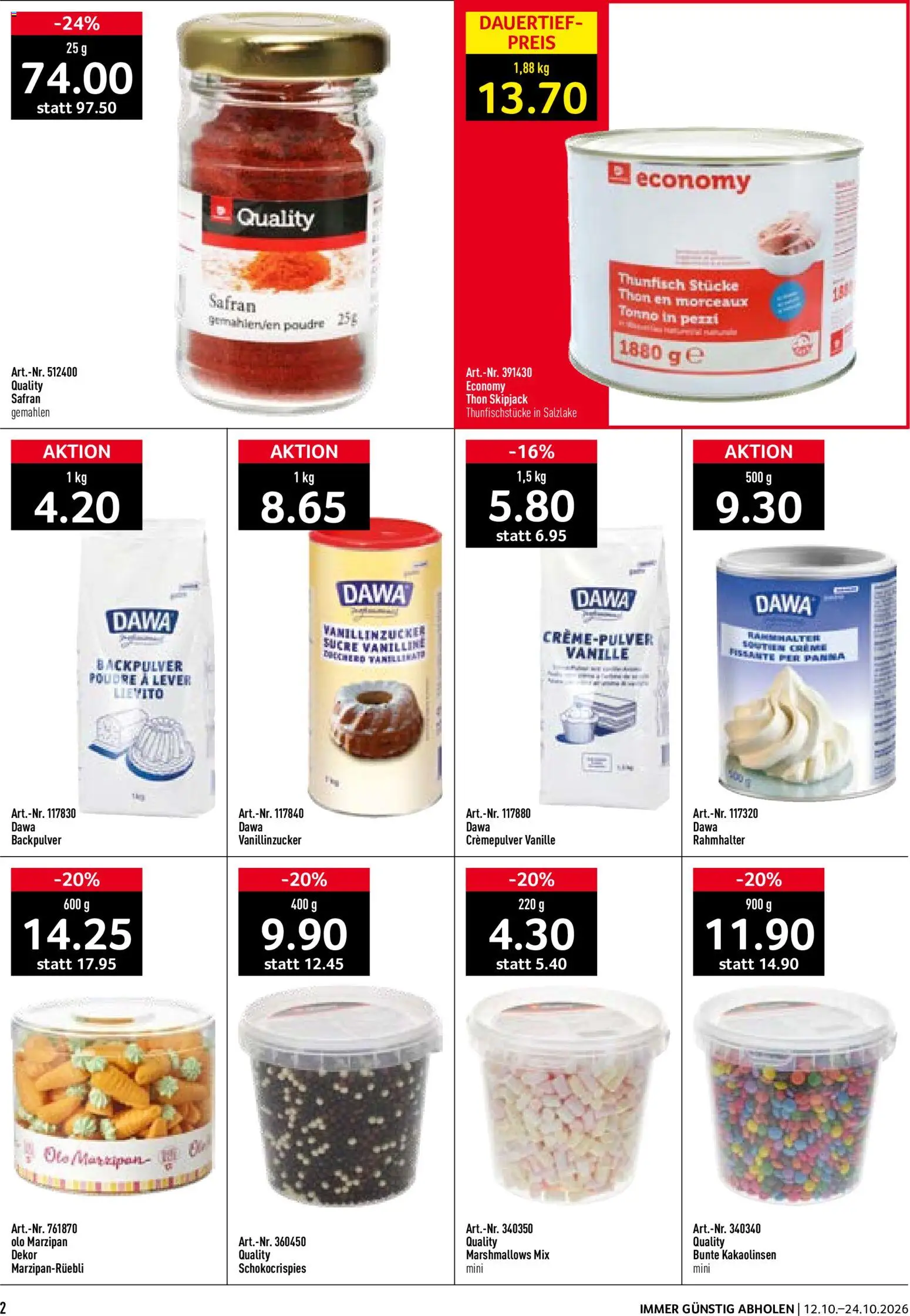 Prodega aktionen Bäckerei – gültig ab 12.10.2026 | Seite: 2 | Produkte: Vanille