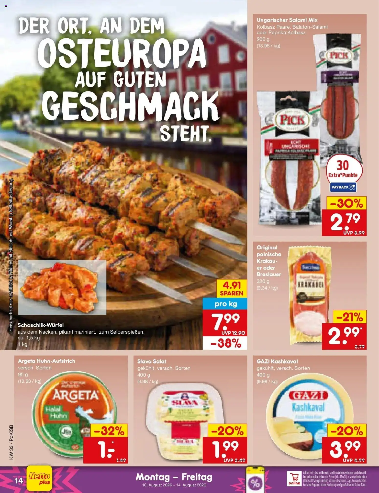 Netto Marken-Discount Prospekt Bad Friedrichshall – gültig ab 10.08.2026 | Seite: 18 | Produkte: Paprika, Wurst, Fleisch, Salat