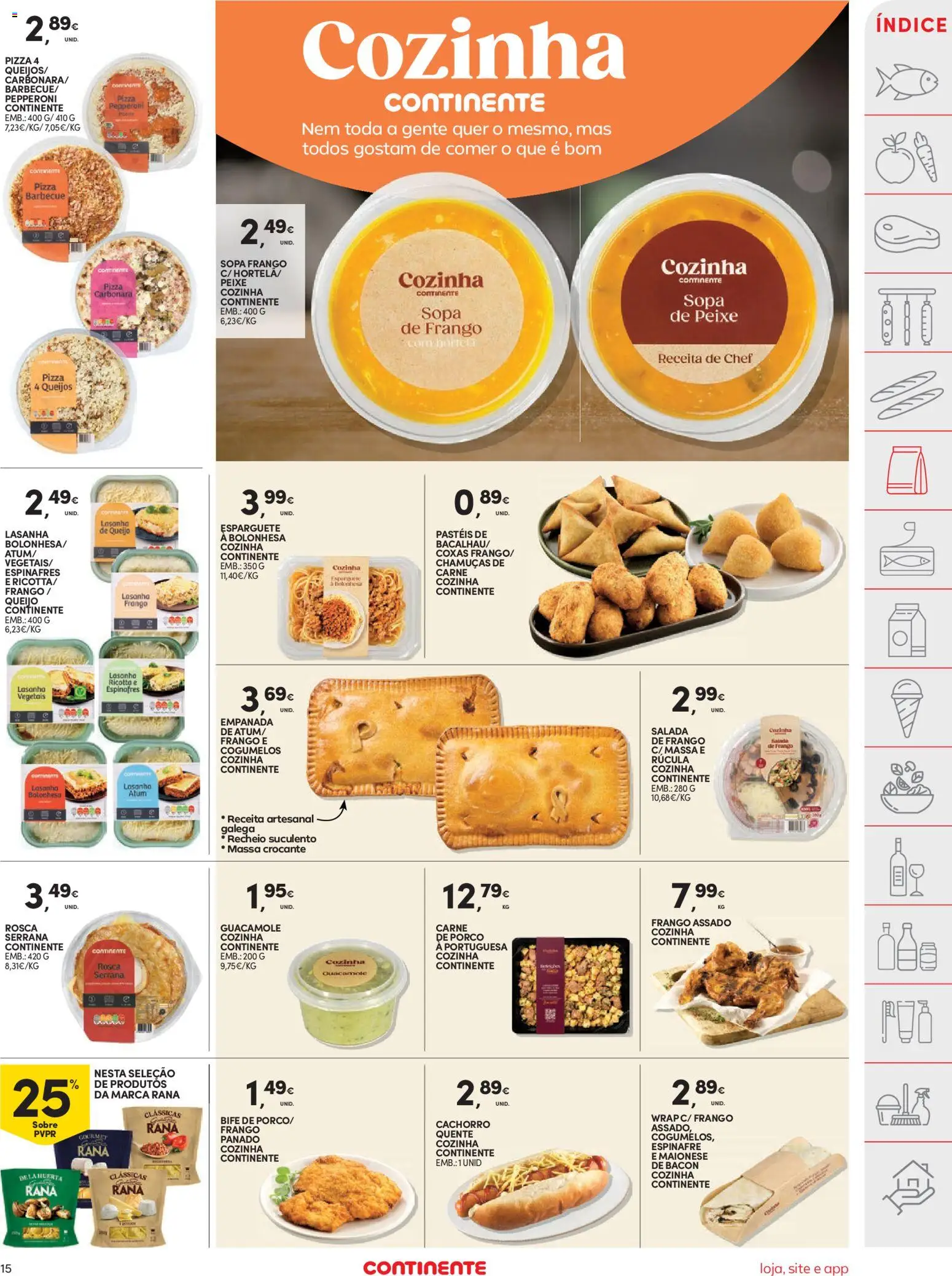 Continente folheto │ válido de 29/09/2026 | Página: 15 | Produtos: Espinafres, Sopa, Queijo, Maionese