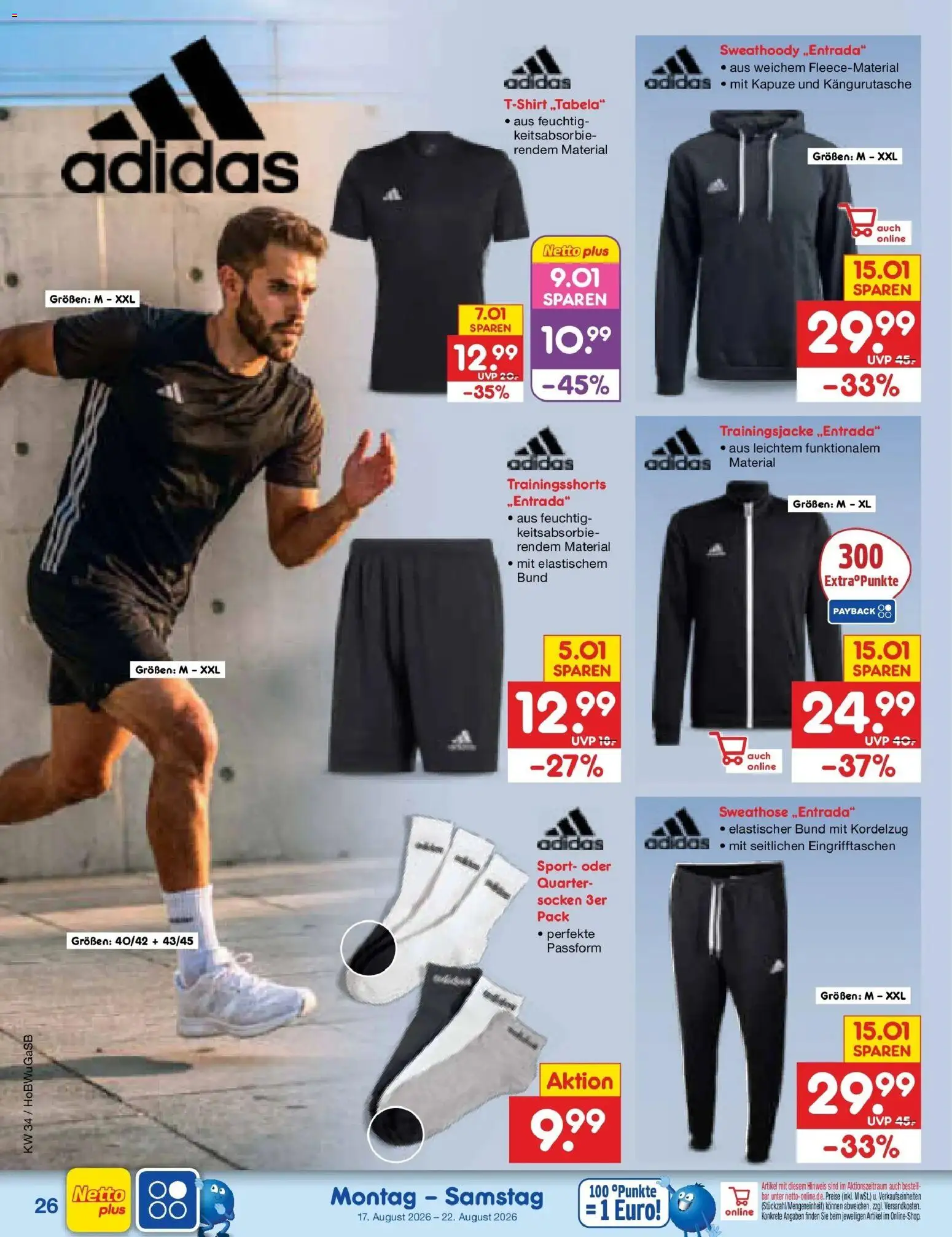 Netto Marken-Discount Prospekt Stemwede-Dielingen – gültig ab 17.08.2026 | Seite: 36 | Produkte: Sweathose, Trainingsjacke, Socken