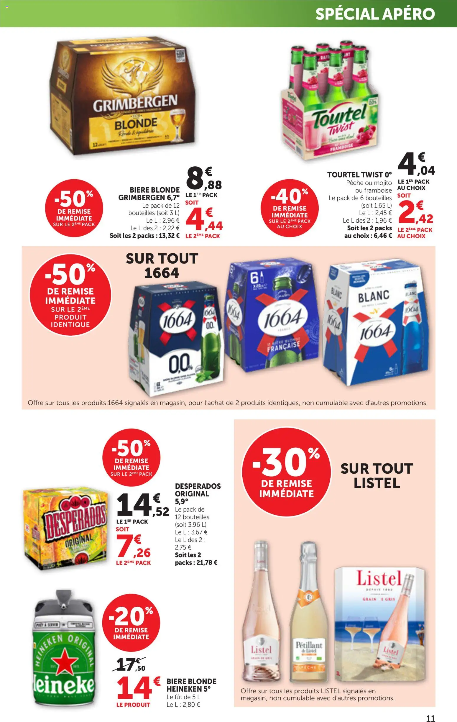 {H1} | Page: 11 | Produits: Desperados, Framboise, Pêche, Heineken