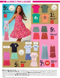 E.Leclerc - Prévisualisation de ROBE OU COMBI ENFANT FILLE BIO, Robe ou combi enfant fille bio valide à partir de 09.06.2026 | Page: 28 | Produits: Nuisette, Coton, Jupe, T-shirt
