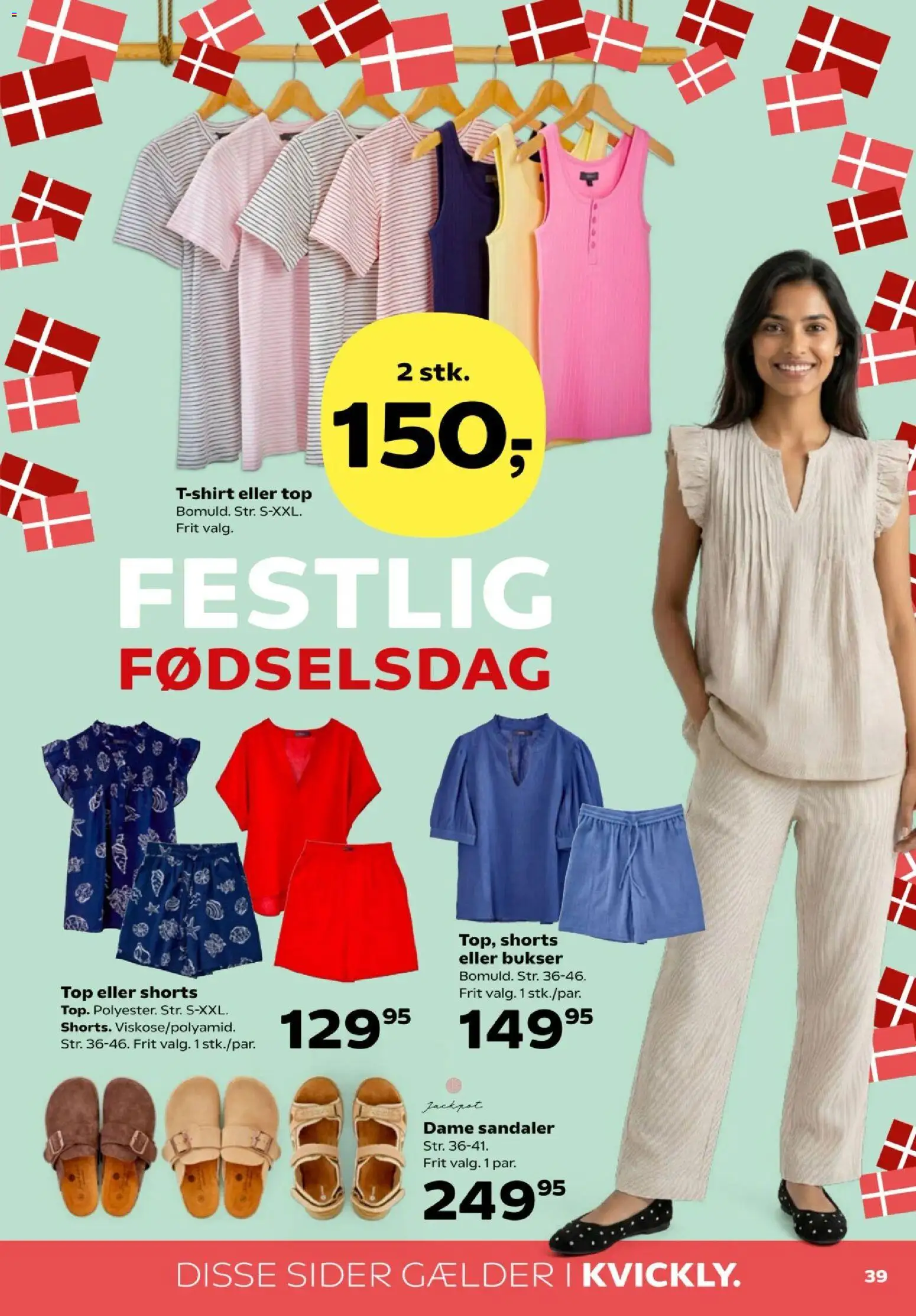 Kvickly tilbudsavis – gyldig fra 22.05.2026 | Side: 46 | Produkter: Bukser, Shorts, Sandaler