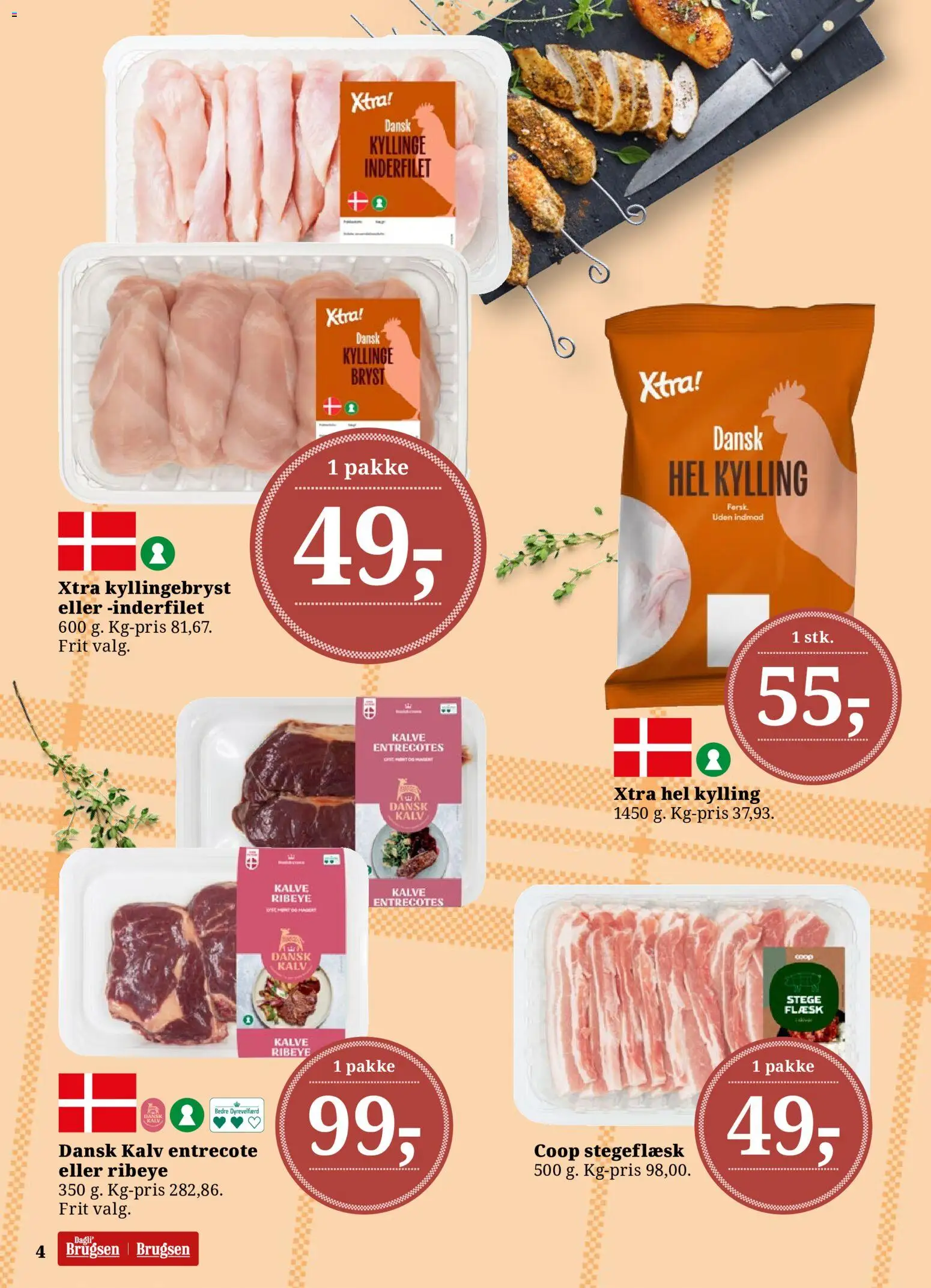 Dagli'Brugsen tilbudsavis – gyldig fra 08.05.2026 | Side: 4 | Produkter: Entrecote