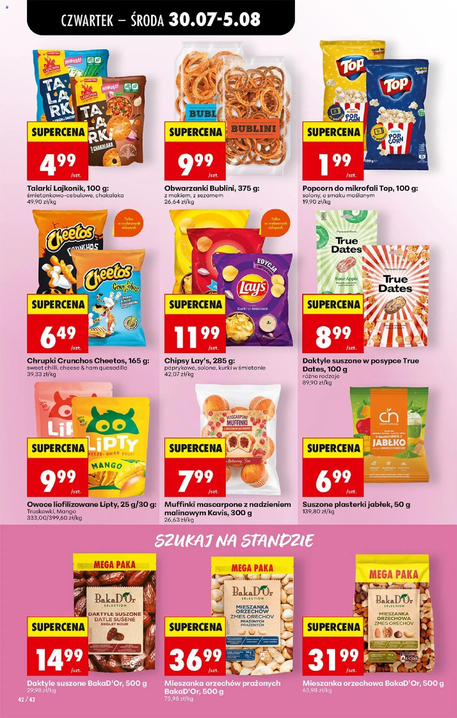 Biedronka Polsko leták - Codziennie niskie ceny od 30.07.2026 | Strana: 62 | Produkty: Apple, Cheetos, Lay's, Datle