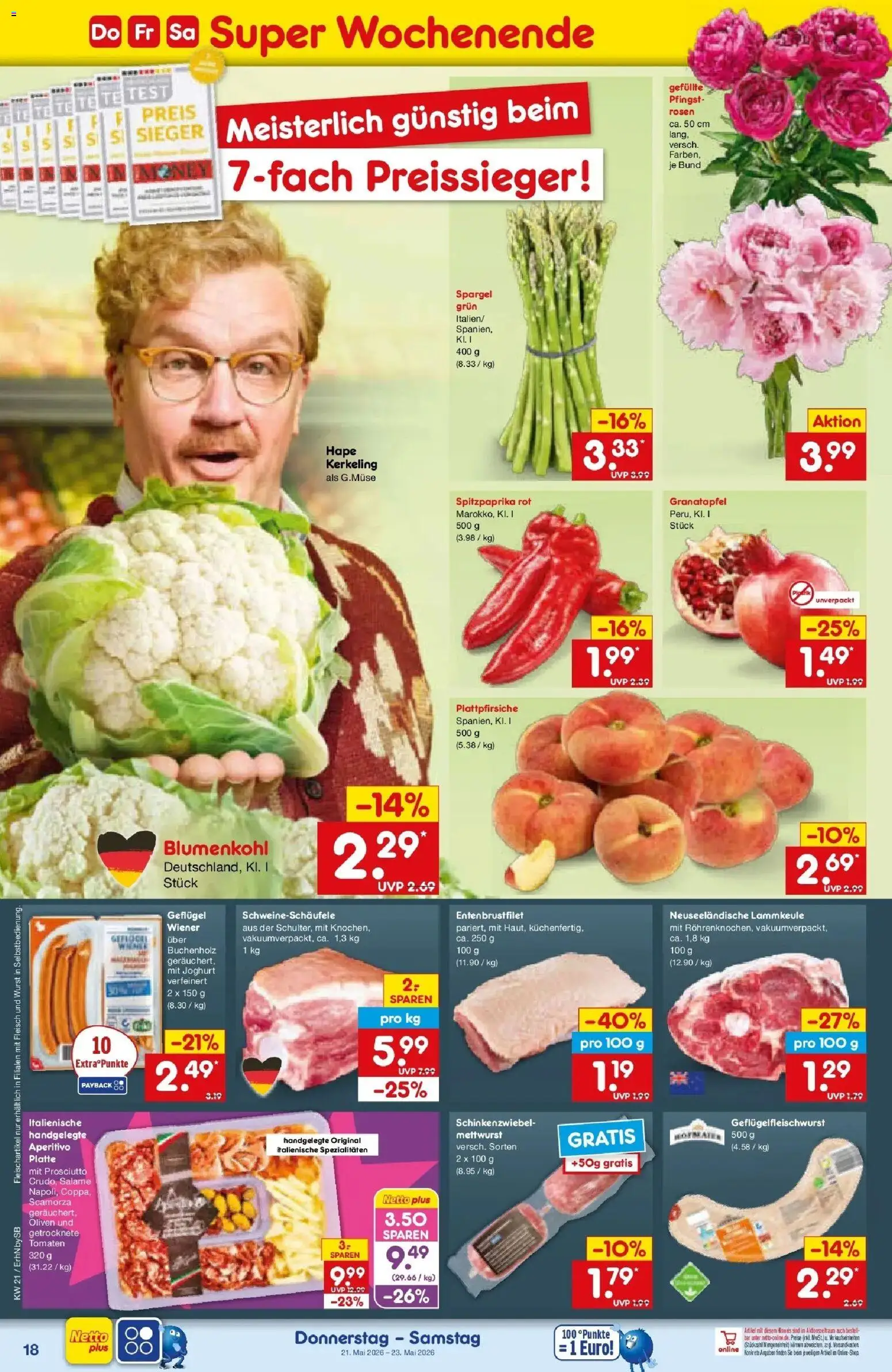 Netto Marken-Discount Prospekt Metten	 – gültig ab 18.05.2026 | Seite: 20 | Produkte: Granatapfel, Joghurt, Spargel, Fleisch