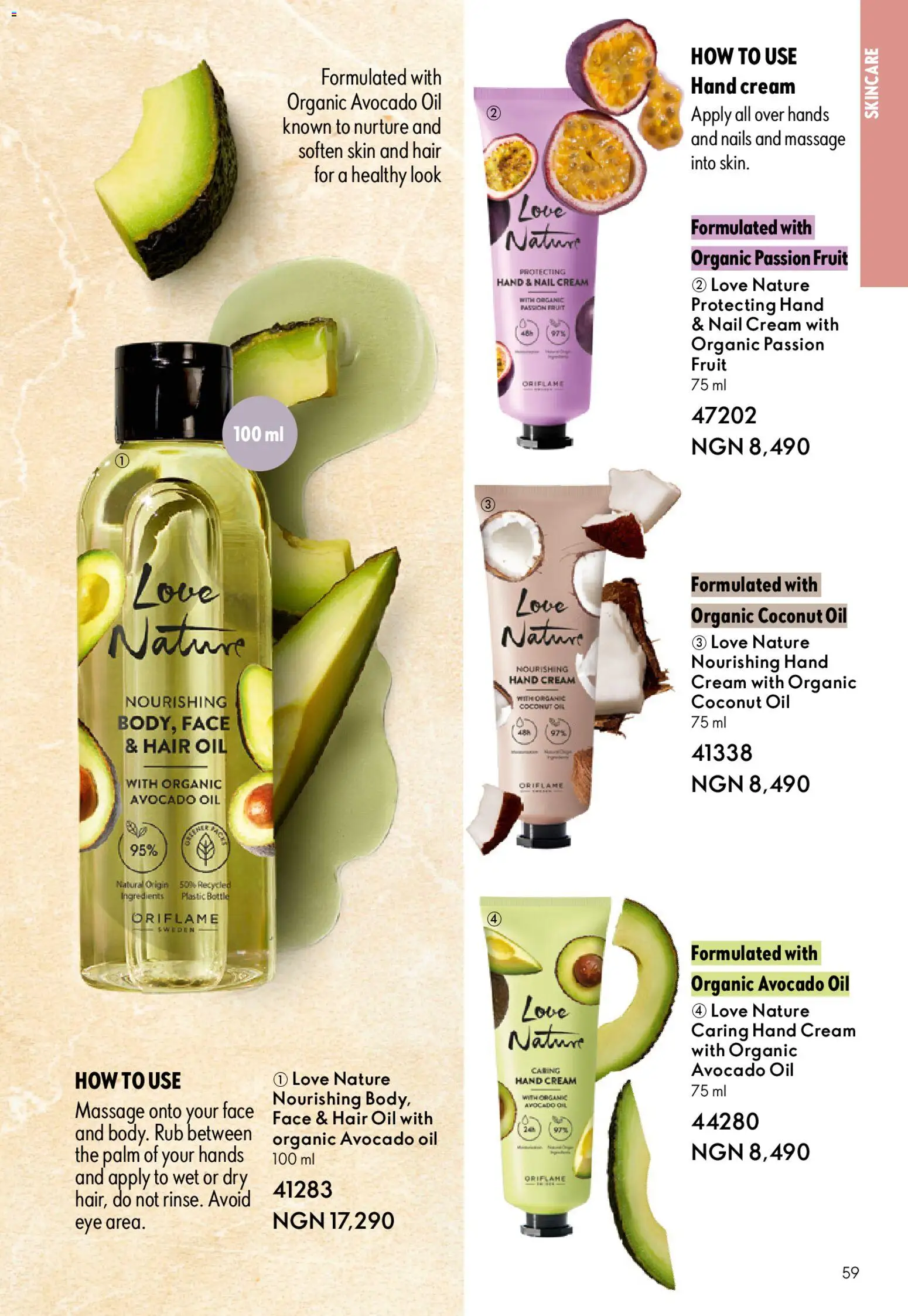 Oriflame Catalogue 2/2026 valid from 01.04.2026 | Page: 59 | Products: Cream, Hair oil, Odstranjivač mrlja, Kuhača