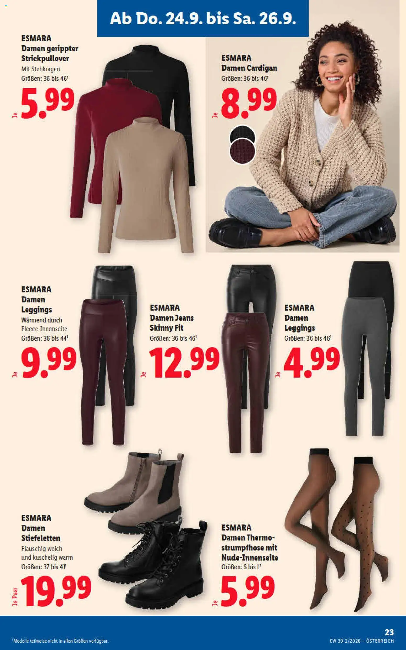 Lidl - Flugblatt gültig ab 24.09.2026 | Seite: 27 | Produkte: Pullover, Leggings, Strickjacke, Strumpfhose