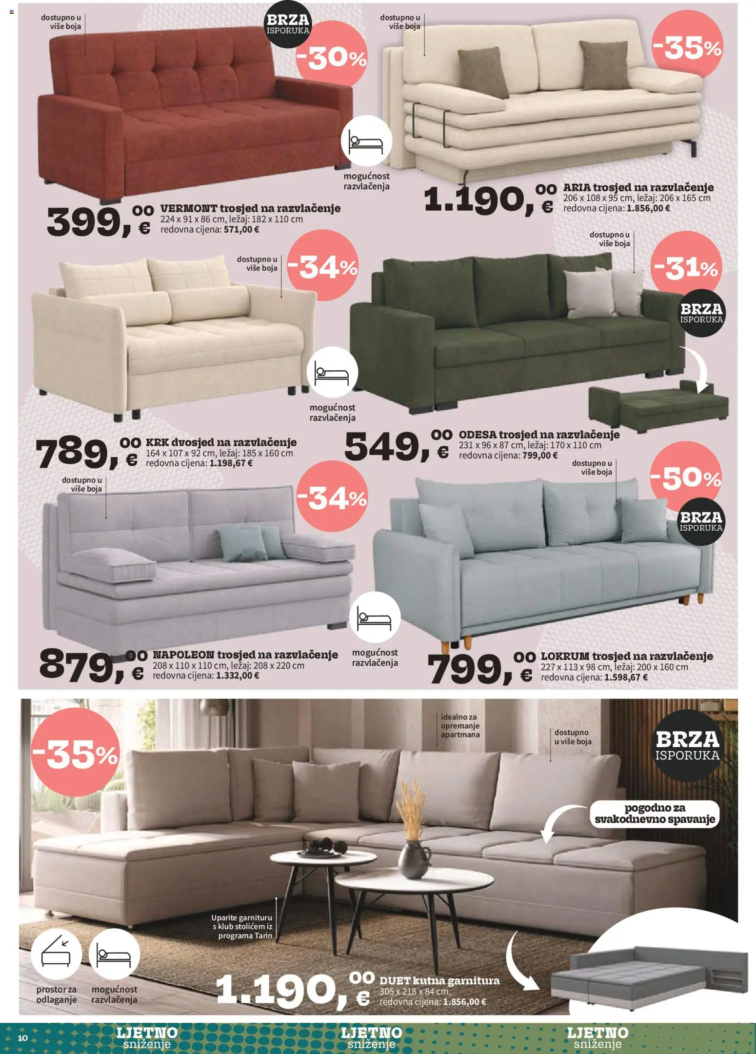 Prima katalog | vrijedi od 01.08.2026 | Stranica: 10 | Proizvodi: Trosjed, Kutna garnitura, Dvosjed