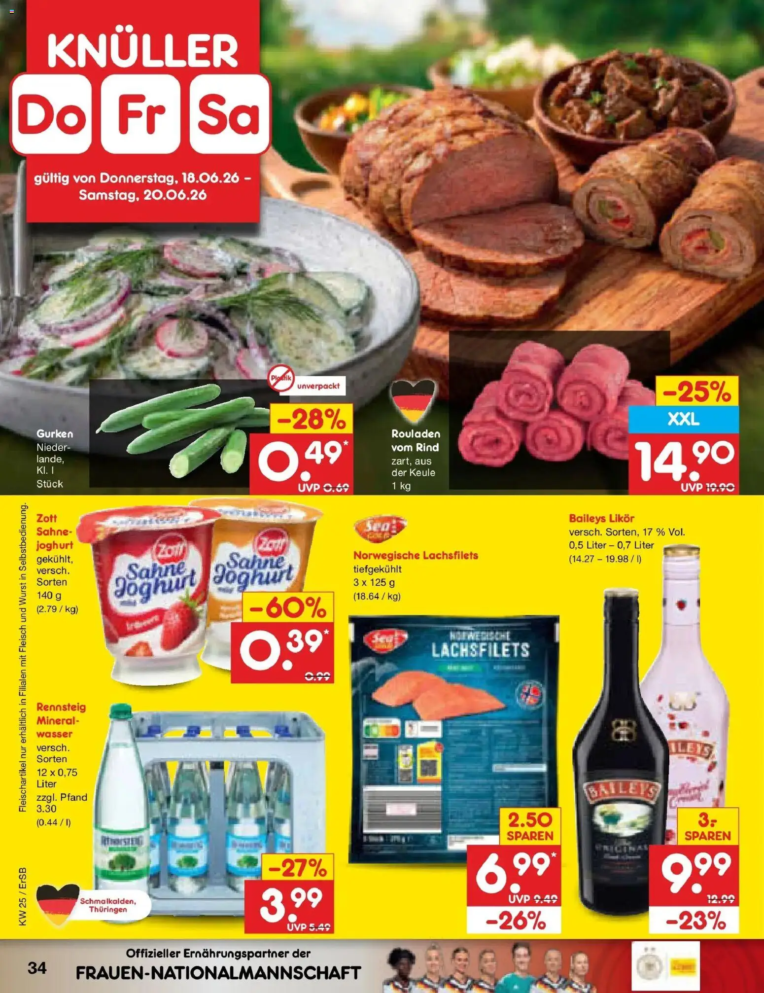 Netto Marken-Discount Prospekt Nordhausen – gültig ab 14.06.2026 | Seite: 46 | Produkte: Likör, Baileys, Sahne, Gurken