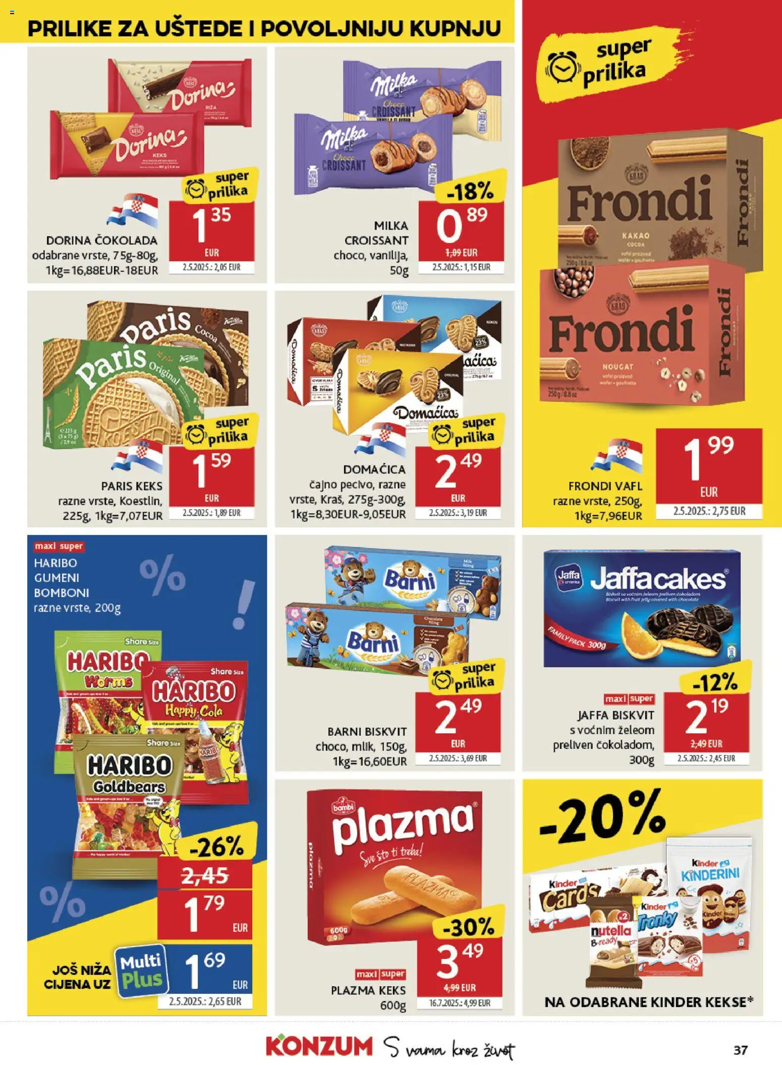 Konzum katalog | vrijedi od 10.06.2026 | Stranica: 37 | Proizvodi: Nutella, Dorina, Bomboni, Keks