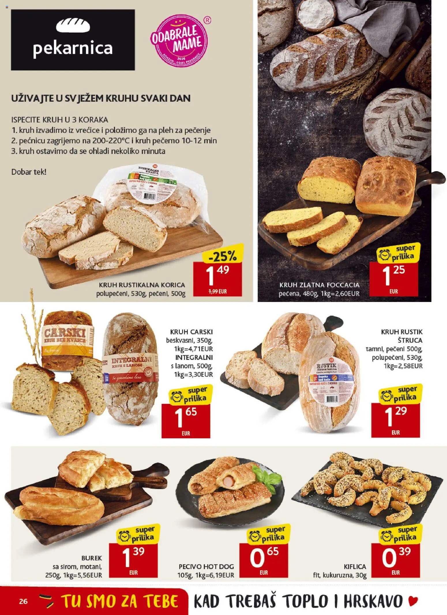 Konzum katalog | vrijedi od 15.04.2026 | Stranica: 26 | Proizvodi: Kruh, Burek, Pecivo