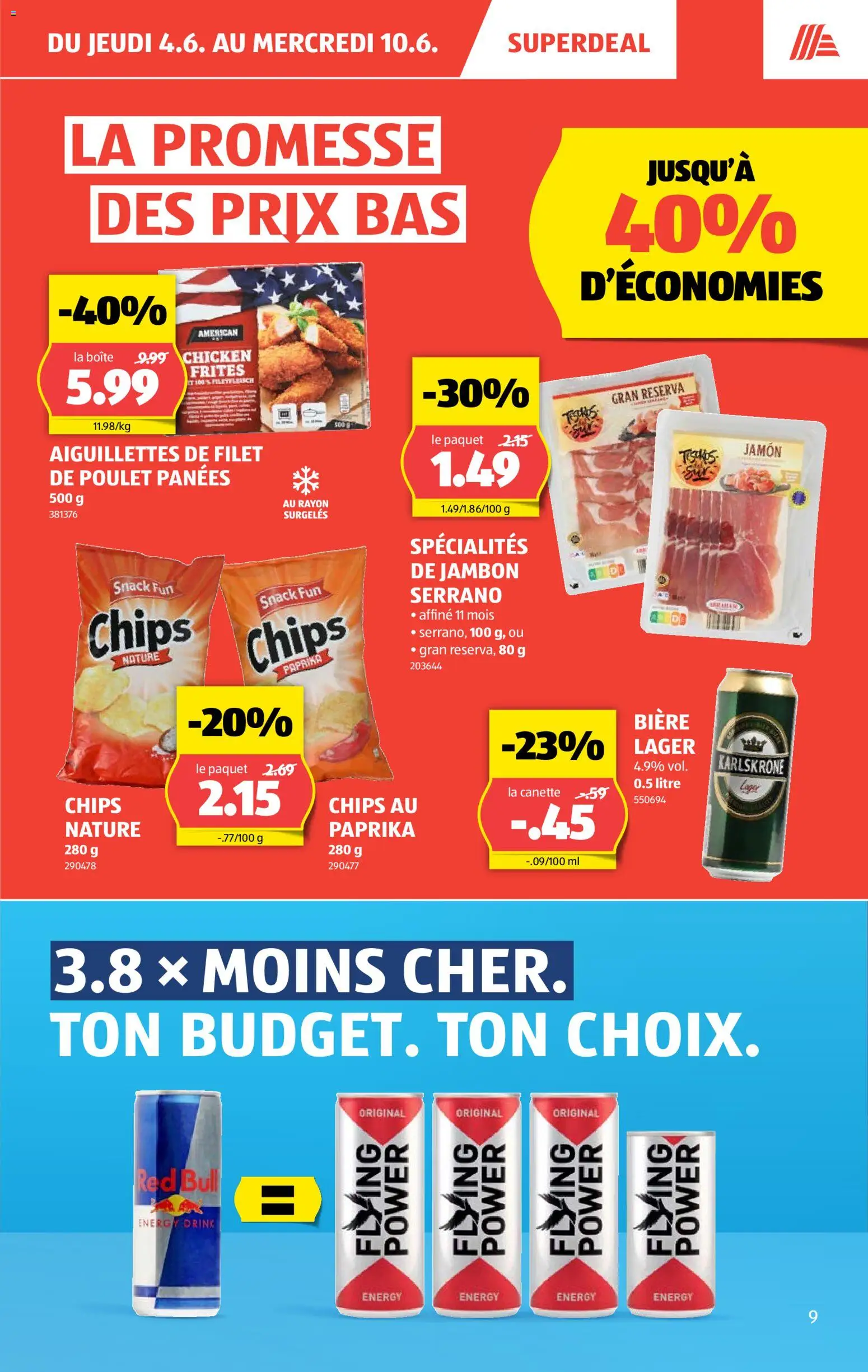 Aldi aktionen FR – gültig ab 04.06.2026 | Seite: 9 | Produkte: Red bull, Chips