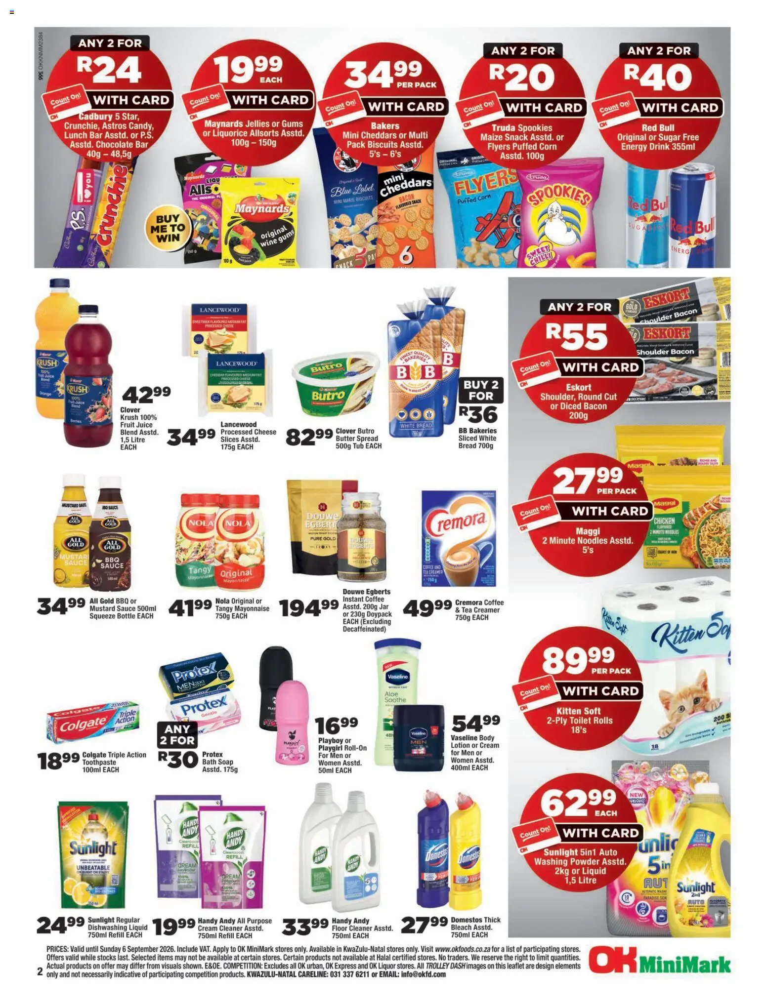 New OK Foods catalogue – valid from 25/08/2026 | Page: 2 | Products: Corn, Coffee, Mayonnaise, Lotion
