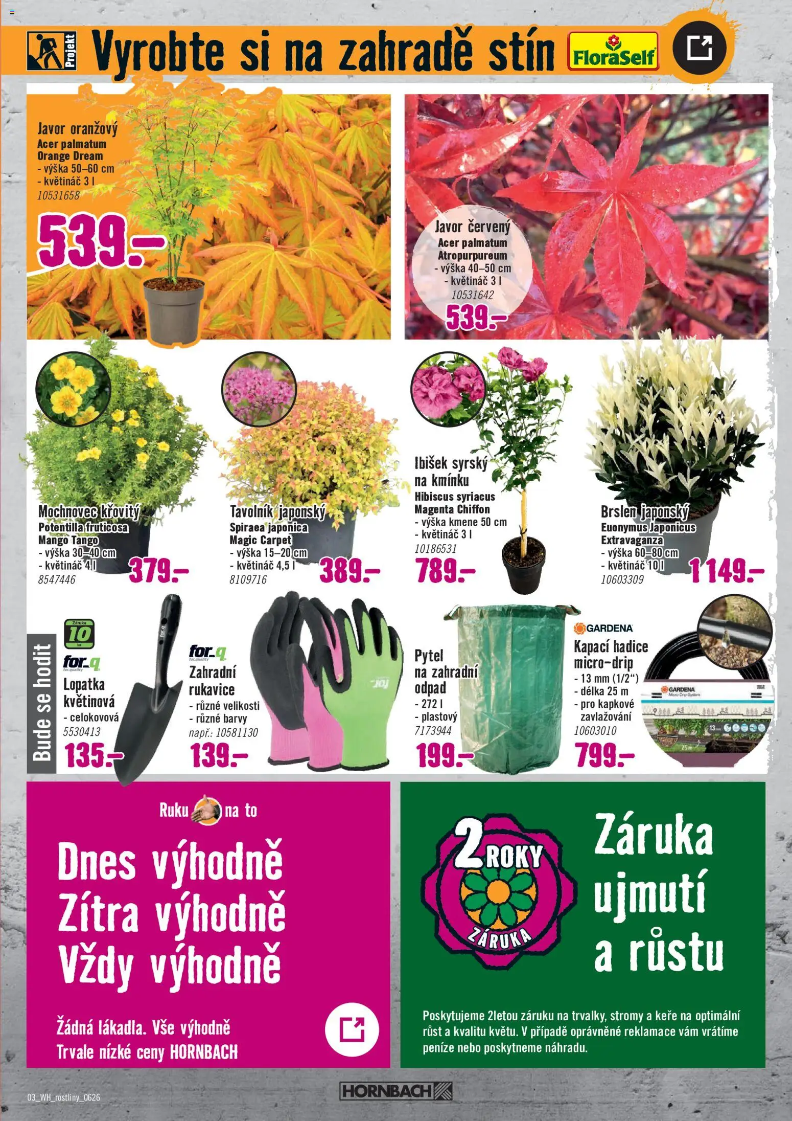 HORNBACH leták - Venkovní rostliny od 10.06.2026 | Strana: 3 | Produkty: Rukavice, Hadice, Květináč, Barvy