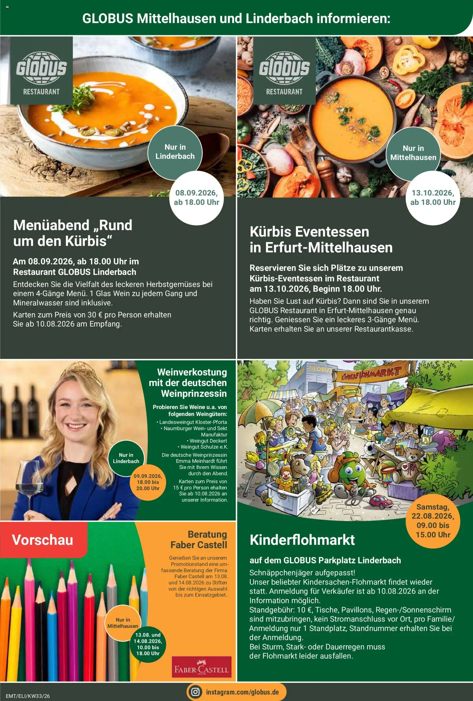 Globus Prospekt Erfurt – gültig ab 10.08.2026 | Seite: 32 | Produkte: Sekt, Mineralwasser, Kürbis, Wein