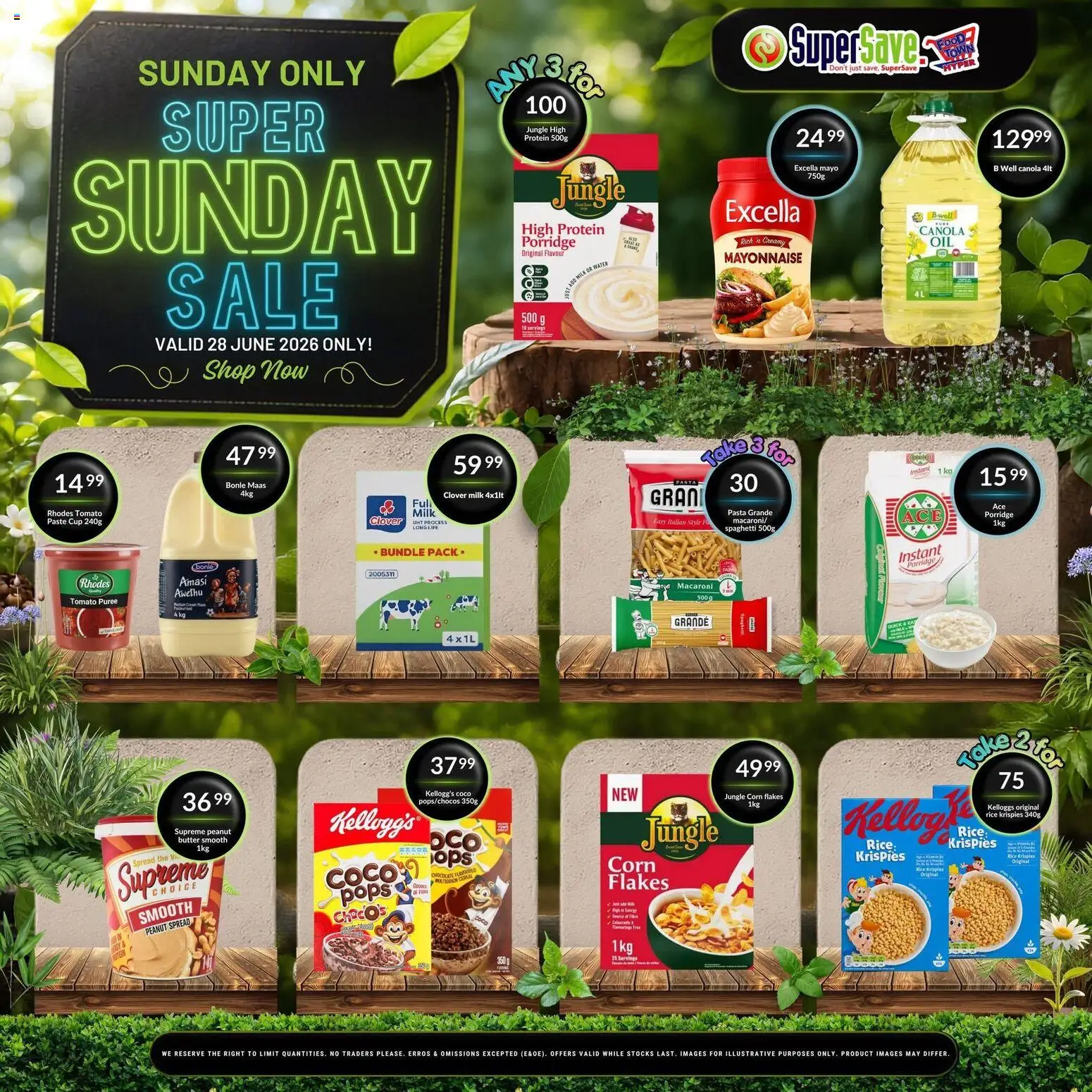New Super Save catalogue – valid from 28/06/2026 | Page: 2 | Products: Milk, Rice, Pasta, Flakes