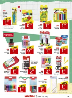 Konzum ponuda - Pregled kataloga iz trgovine Konzum, vrijedi od 17.08.2026 | Stranica: 25 | Proizvodi: Vodene boje, Kist, Škare, Drvene bojice